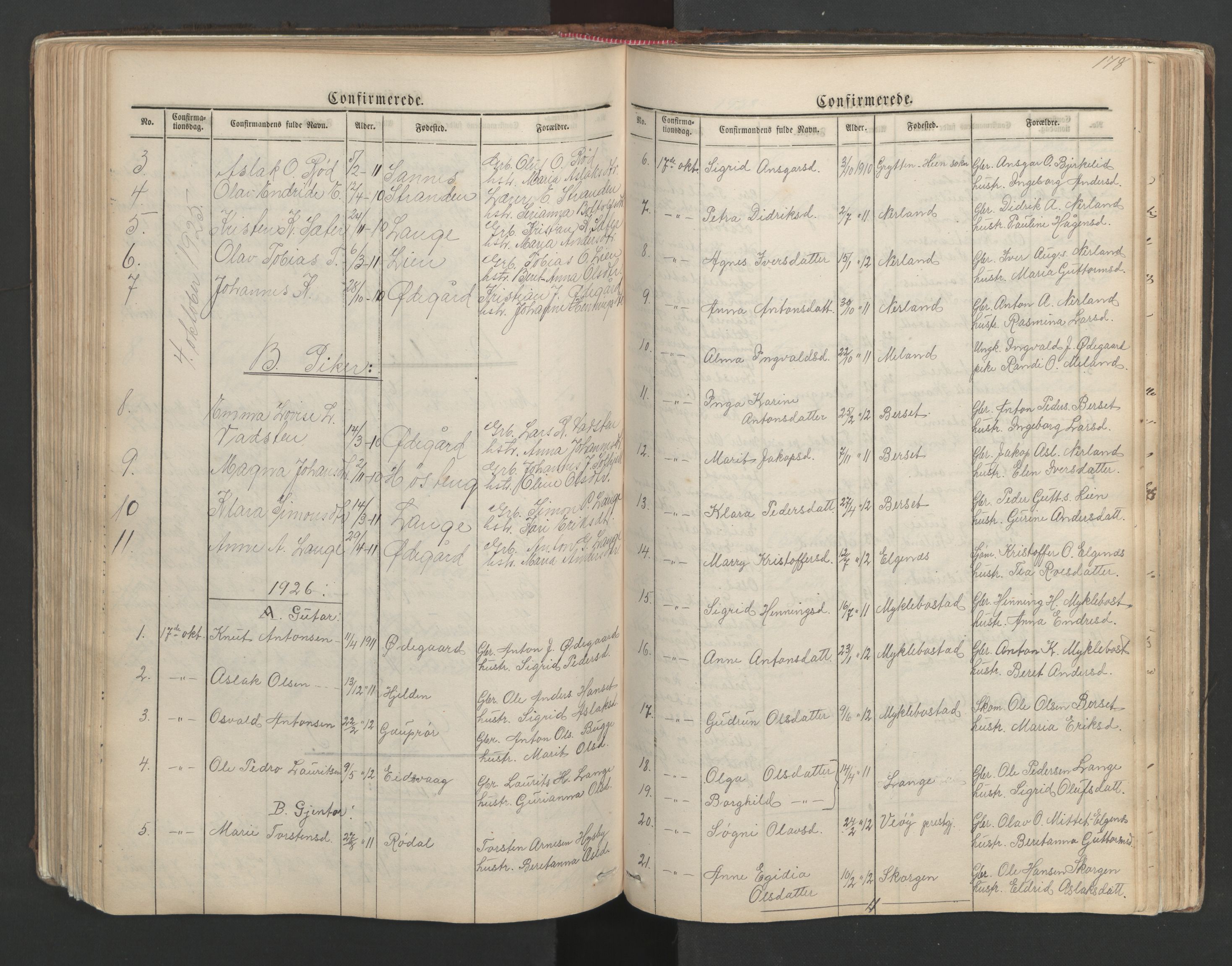 Ministerialprotokoller, klokkerbøker og fødselsregistre - Møre og Romsdal, AV/SAT-A-1454/554/L0645: Klokkerbok nr. 554C02, 1867-1946, s. 178