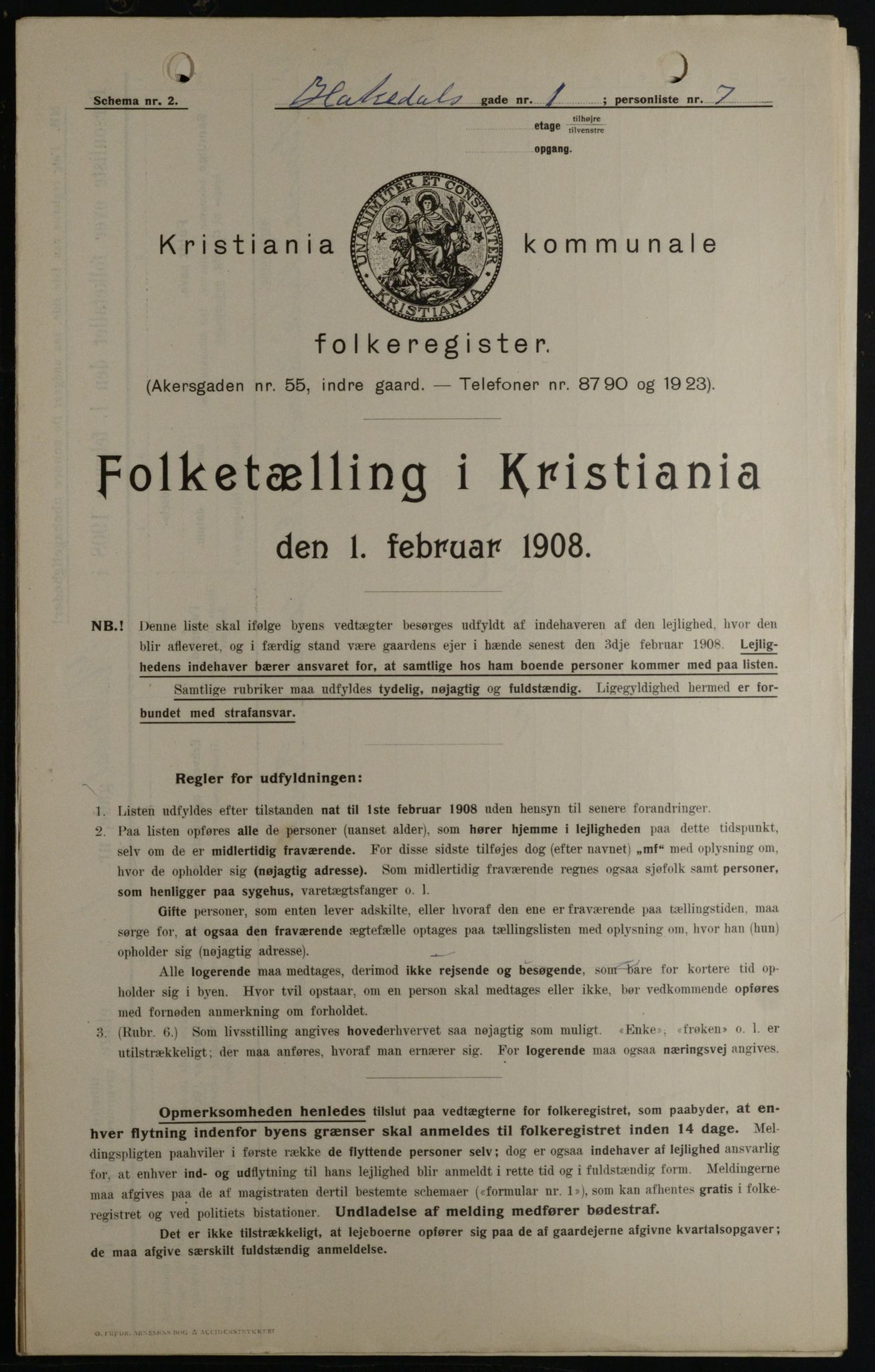 OBA, Kommunal folketelling 1.2.1908 for Kristiania kjøpstad, 1908, s. 30725