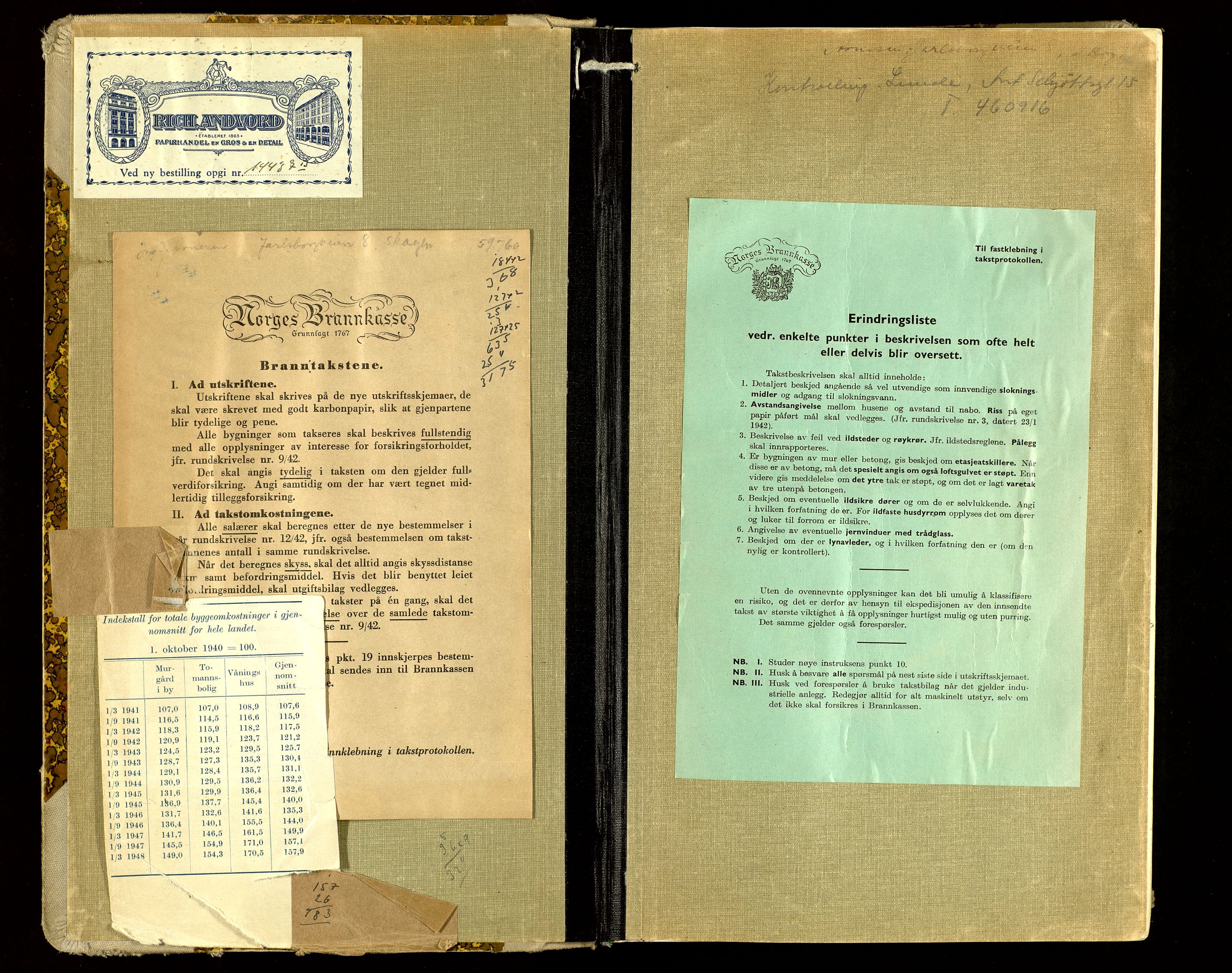 Norges Brannkasse, Ringsaker, AV/SAH-NBRANR-003/F/L0006: Branntakstprotokoll, 1943-1953
