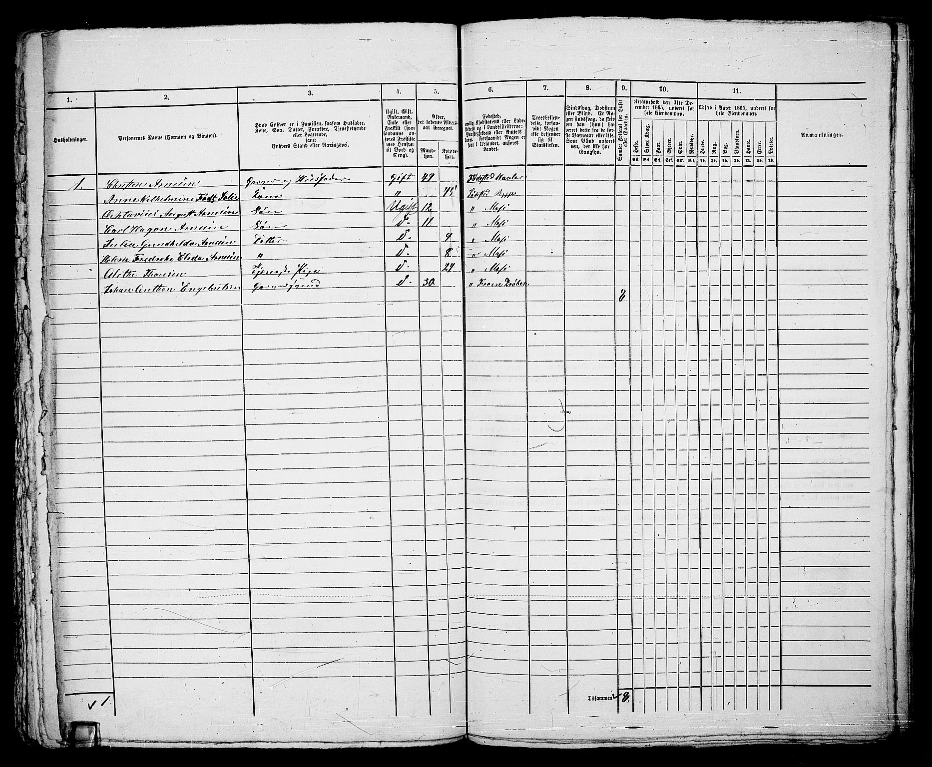 RA, Folketelling 1865 for 0104B Moss prestegjeld, Moss kjøpstad, 1865, s. 333