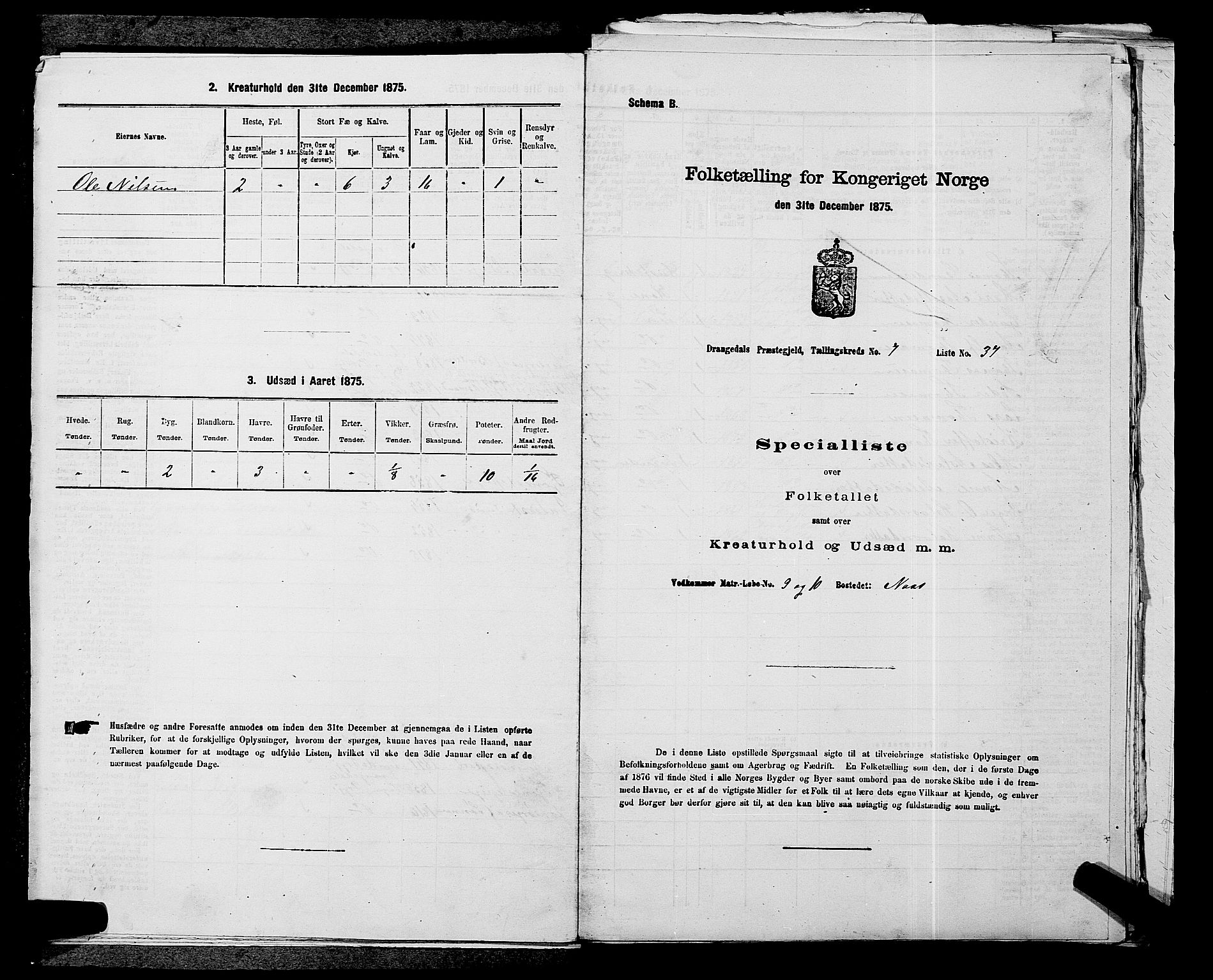 SAKO, Folketelling 1875 for 0817P Drangedal prestegjeld, 1875, s. 744