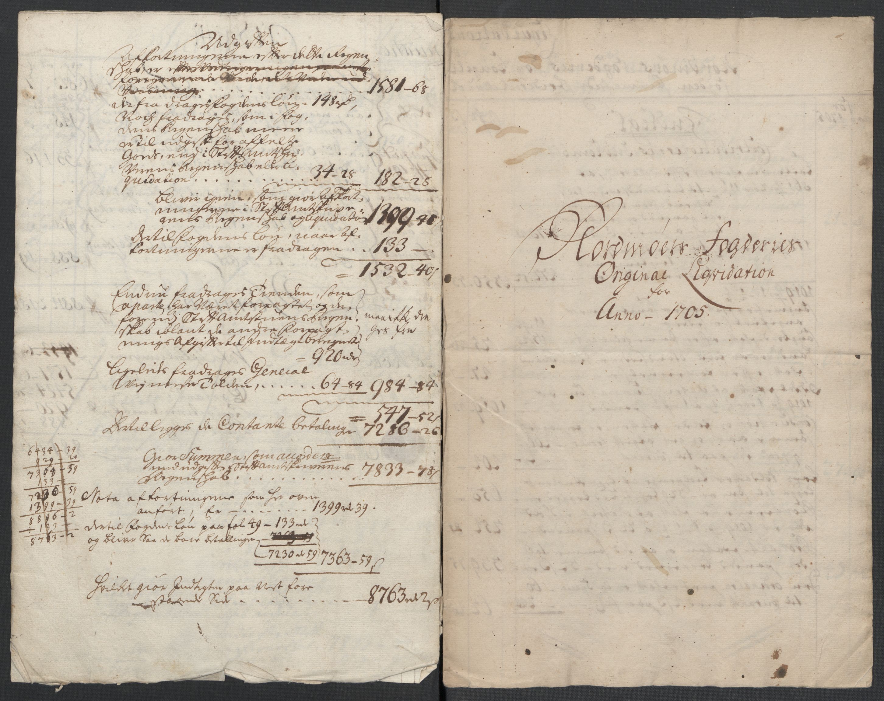 Rentekammeret inntil 1814, Reviderte regnskaper, Fogderegnskap, AV/RA-EA-4092/R56/L3741: Fogderegnskap Nordmøre, 1705, s. 9