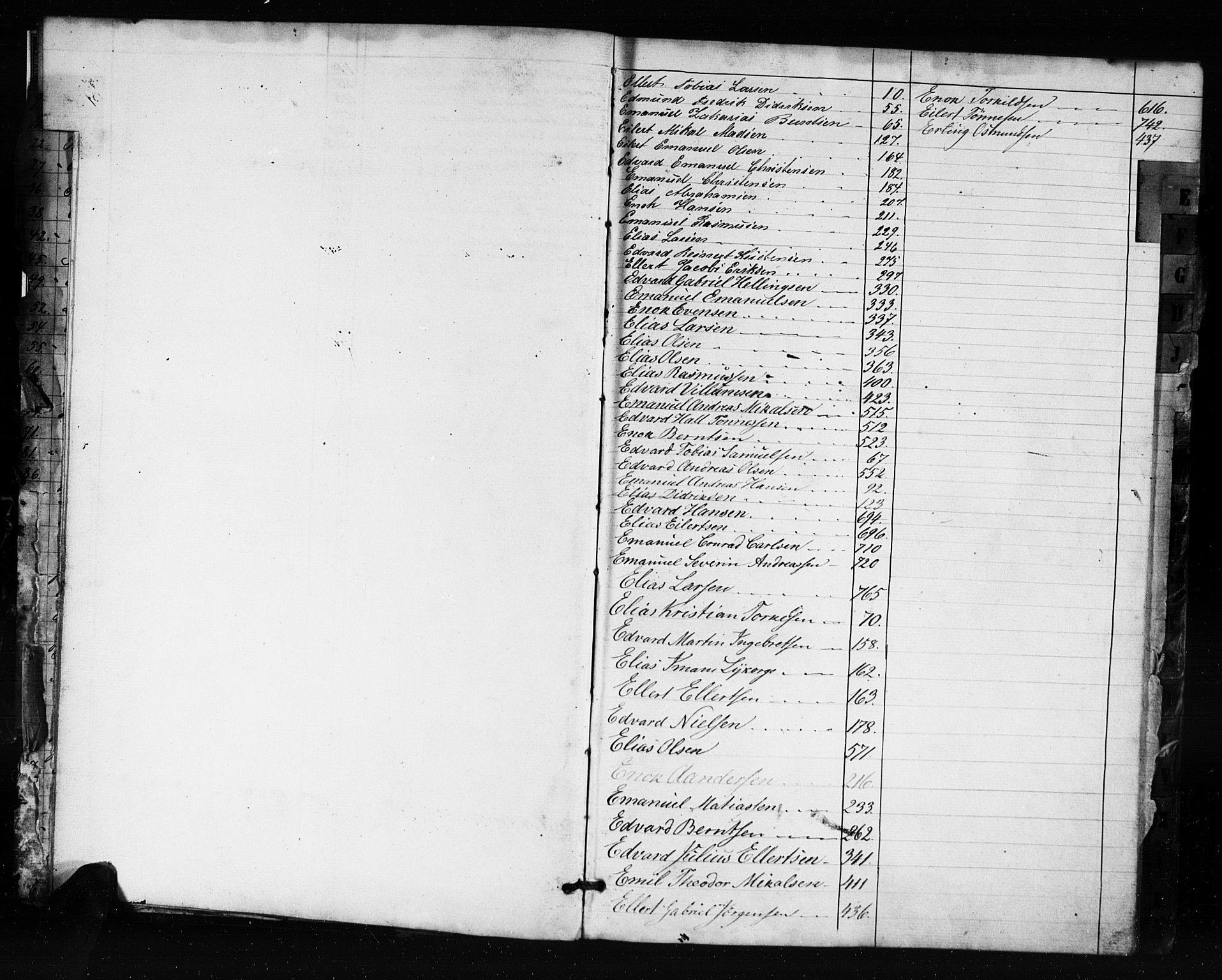 Farsund mønstringskrets, SAK/2031-0017/F/Fa/L0004: Annotasjonsrulle nr 1-795 med register, Z-1, 1860-1865, s. 5