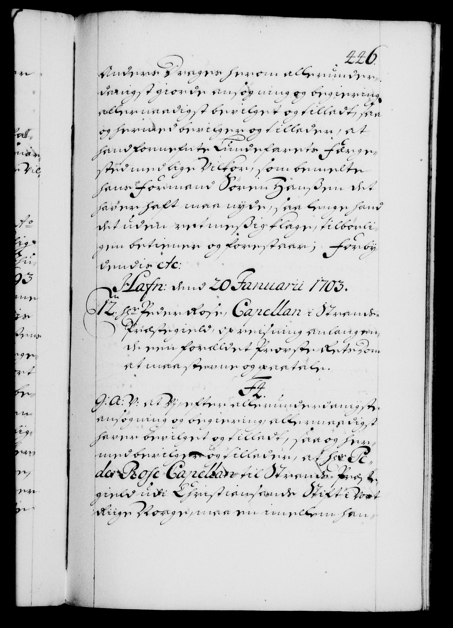 Danske Kanselli 1572-1799, RA/EA-3023/F/Fc/Fca/Fcaa/L0018: Norske registre, 1699-1703, s. 446a