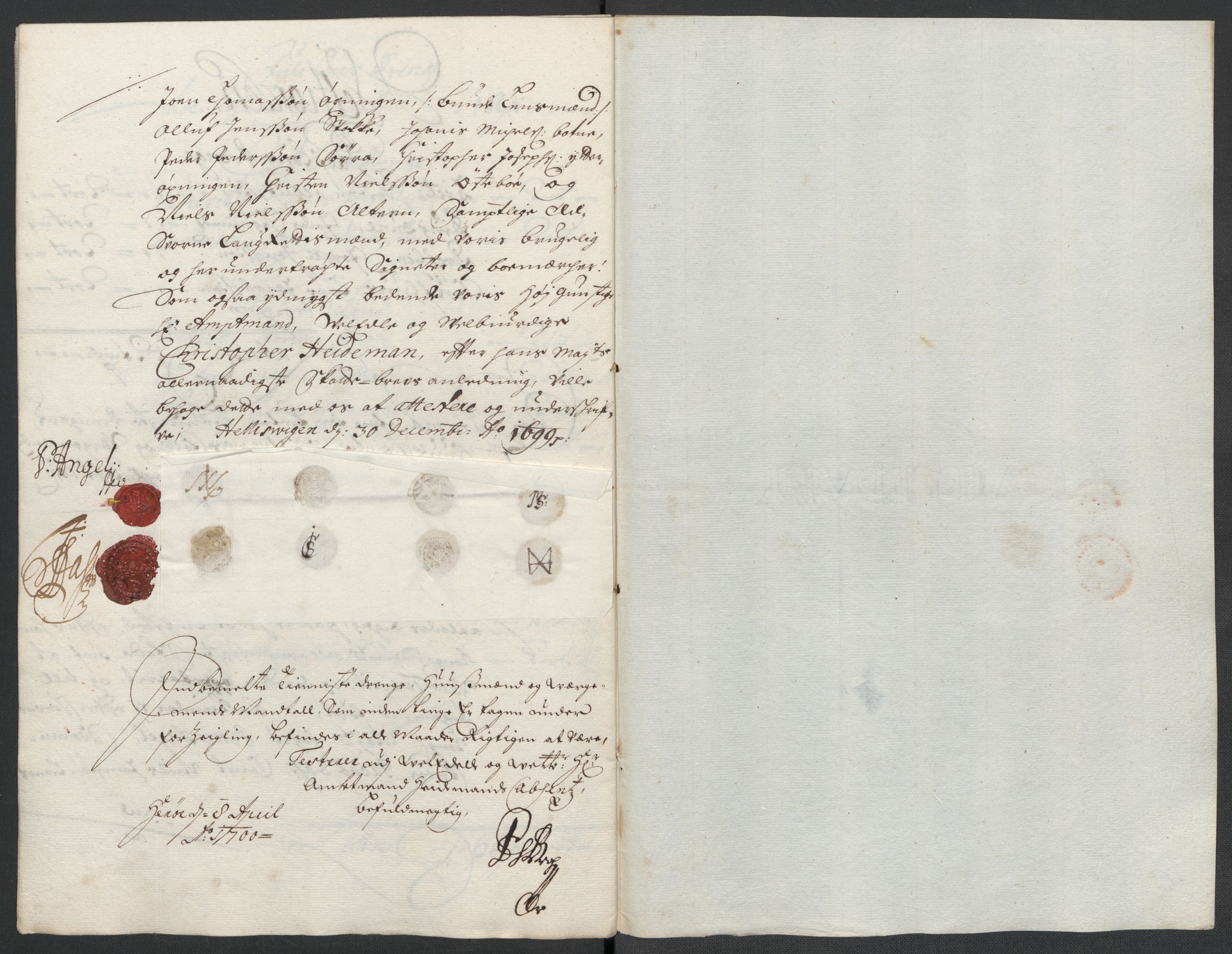 Rentekammeret inntil 1814, Reviderte regnskaper, Fogderegnskap, AV/RA-EA-4092/R65/L4507: Fogderegnskap Helgeland, 1699-1701, s. 114