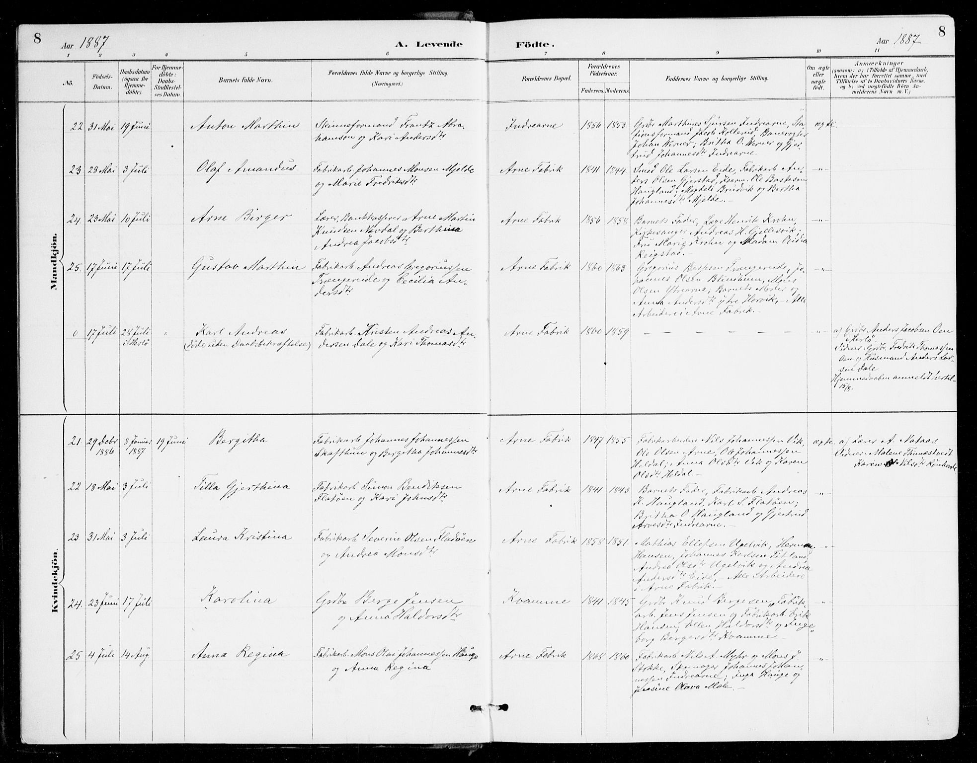 Haus sokneprestembete, AV/SAB-A-75601/H/Haa/Haad/L0001: Ministerialbok nr. D 1, 1887-1898, s. 8