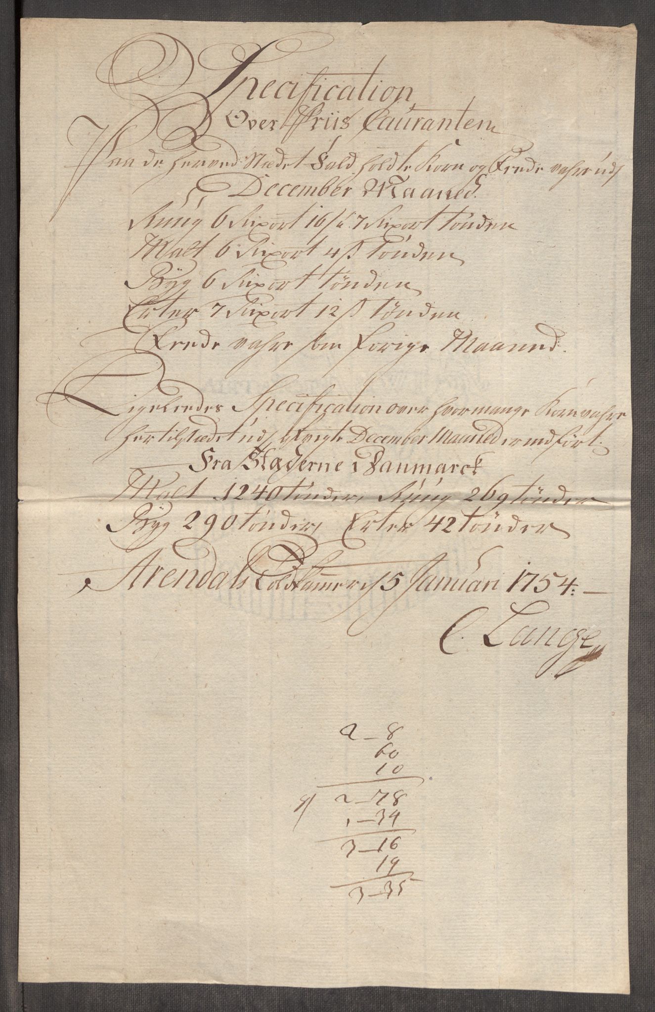 Rentekammeret inntil 1814, Realistisk ordnet avdeling, RA/EA-4070/Oe/L0005: [Ø1]: Priskuranter, 1753-1757, s. 139
