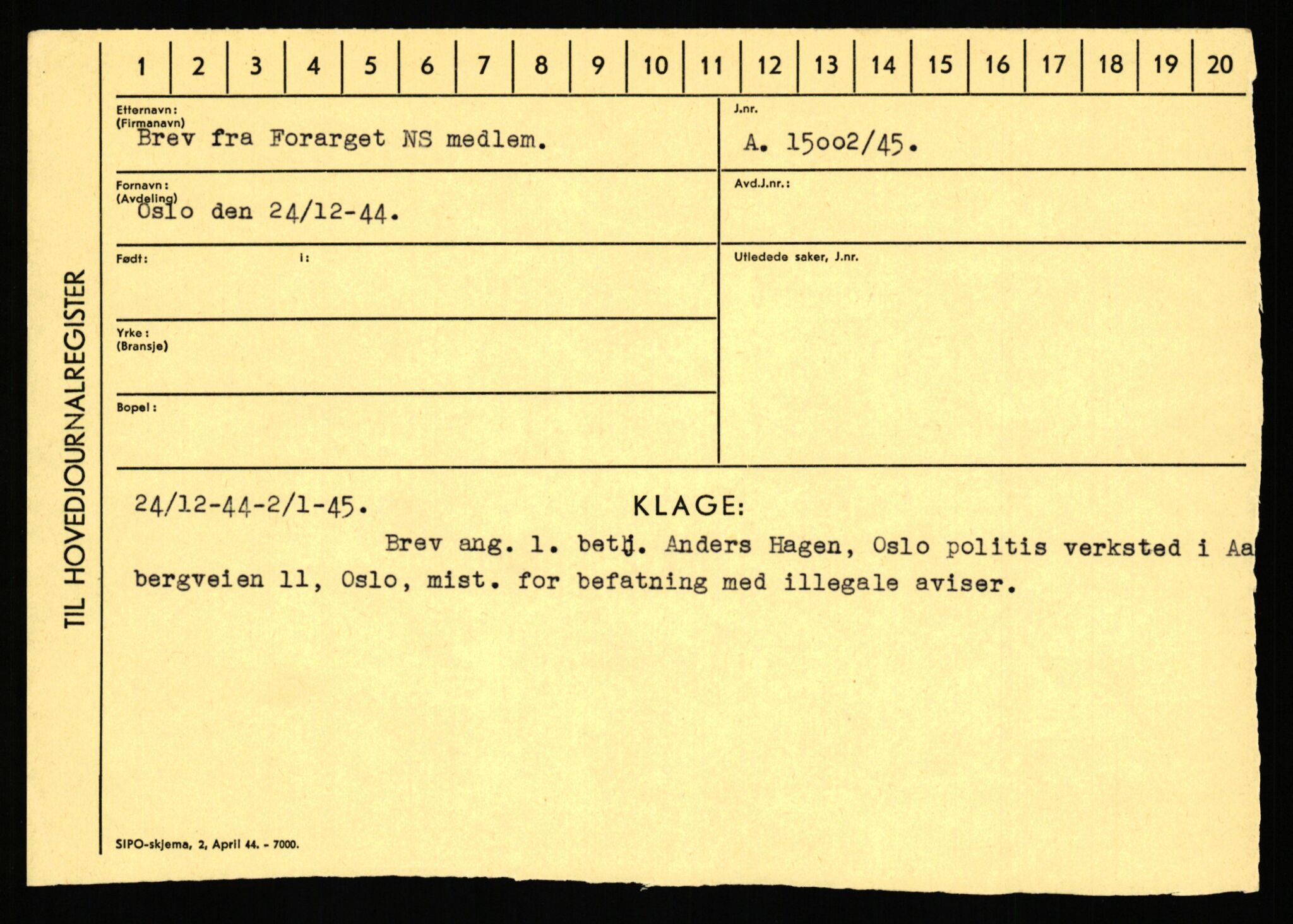 Statspolitiet - Hovedkontoret / Osloavdelingen, AV/RA-S-1329/C/Ca/L0003: Brechan - Eichinger	, 1943-1945, s. 392