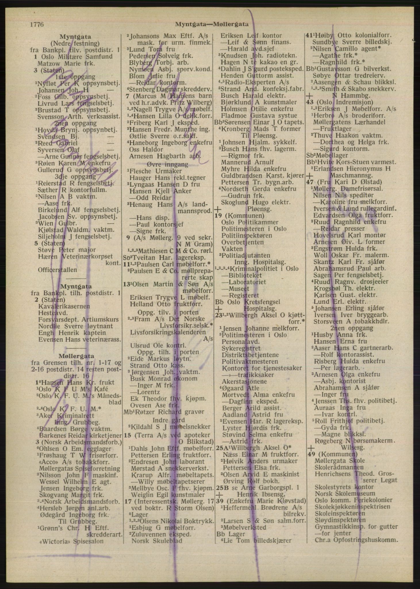 Kristiania/Oslo adressebok, PUBL/-, 1947, s. 1776