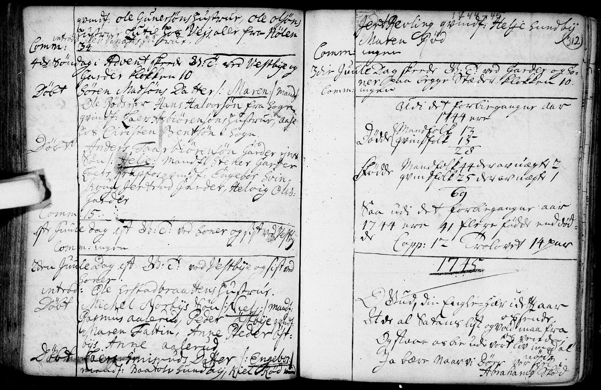 Vestby prestekontor Kirkebøker, SAO/A-10893/F/Fa/L0001.b: Ministerialbok nr. I 1B, 1714-1759, s. 312