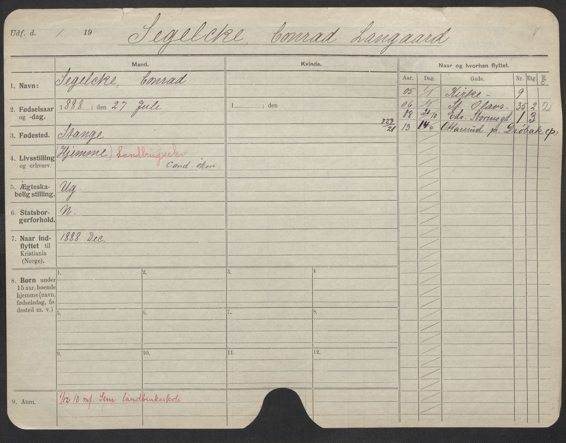 Oslo folkeregister, Registerkort, AV/SAO-A-11715/F/Fa/Fac/L0010: Menn, 1906-1914, s. 201a