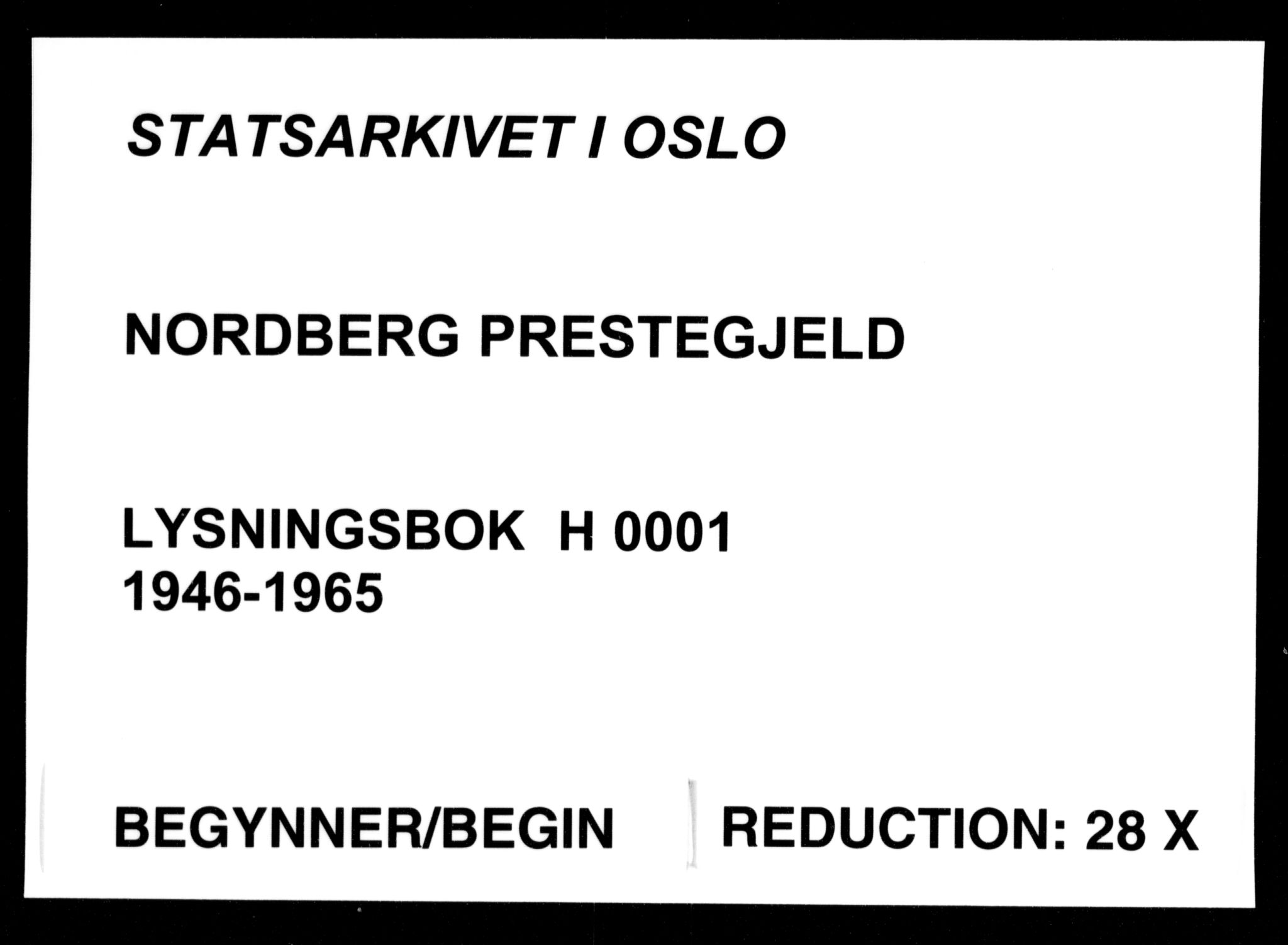 Nordberg prestekontor Kirkebøker, AV/SAO-A-10317a/H/L0001: Lysningsprotokoll nr. 1, 1946-1965