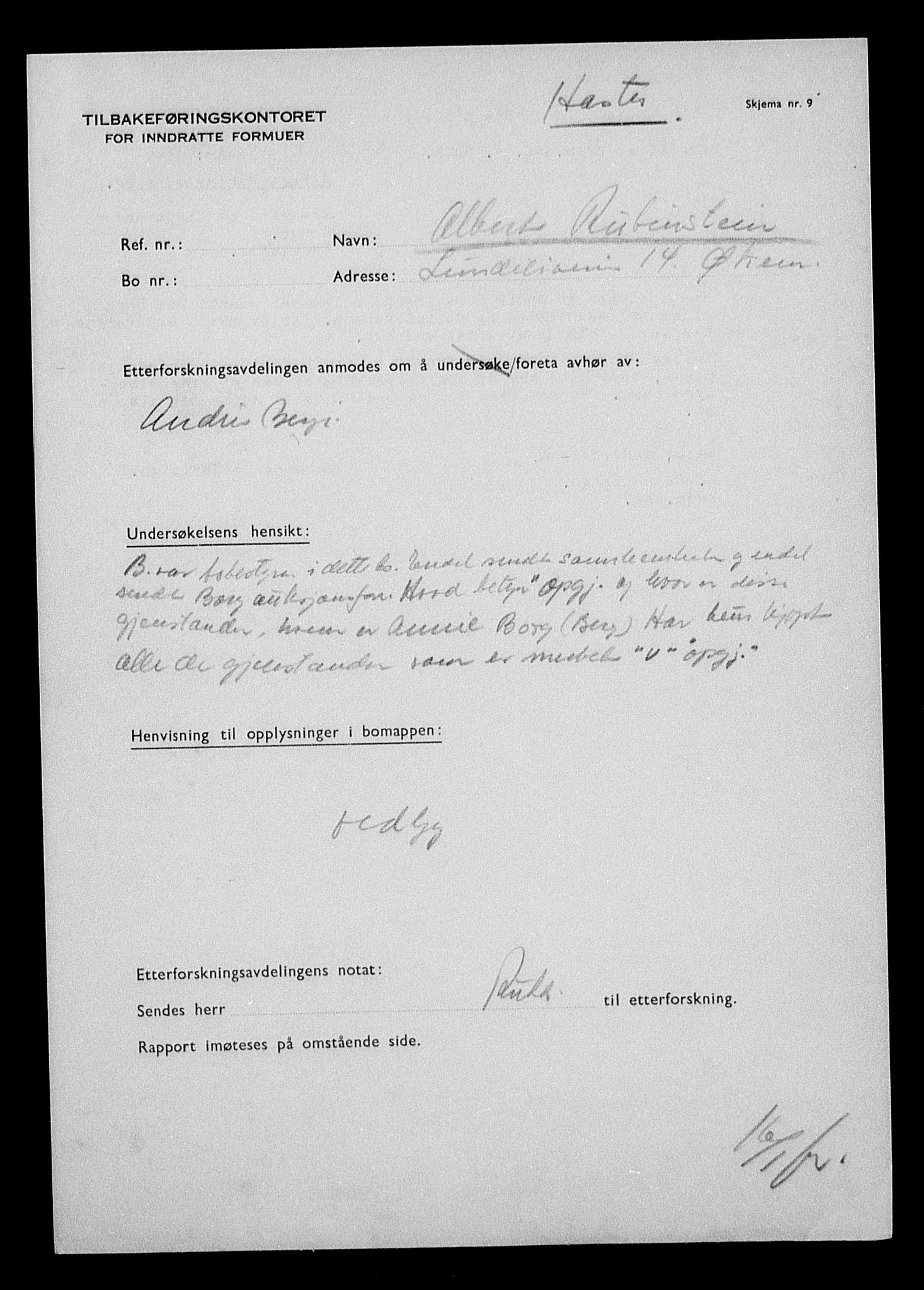 Justisdepartementet, Tilbakeføringskontoret for inndratte formuer, AV/RA-S-1564/H/Hc/Hcc/L0975: --, 1945-1947, s. 219