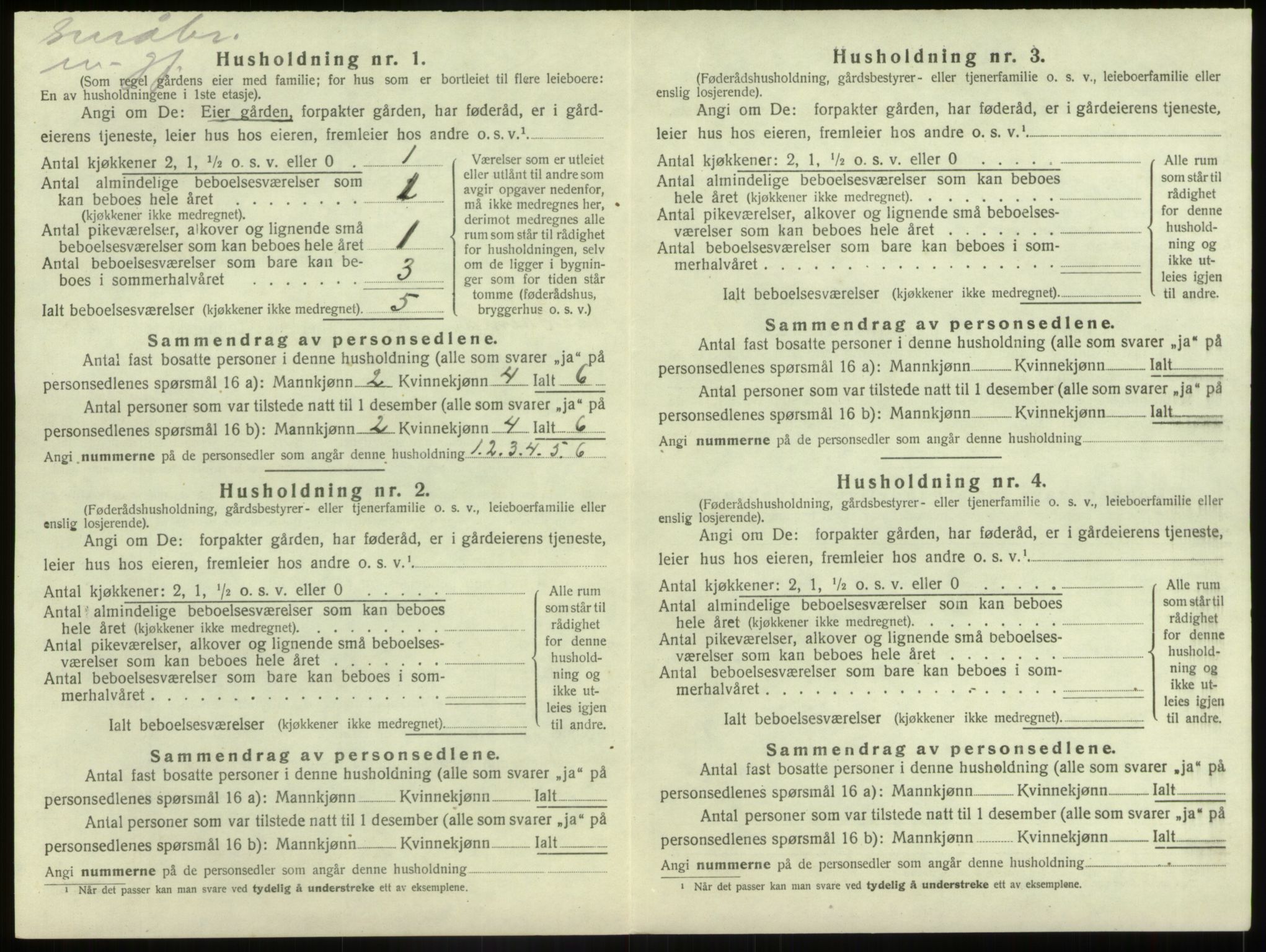 SAB, Folketelling 1920 for 1438 Bremanger herred, 1920, s. 949