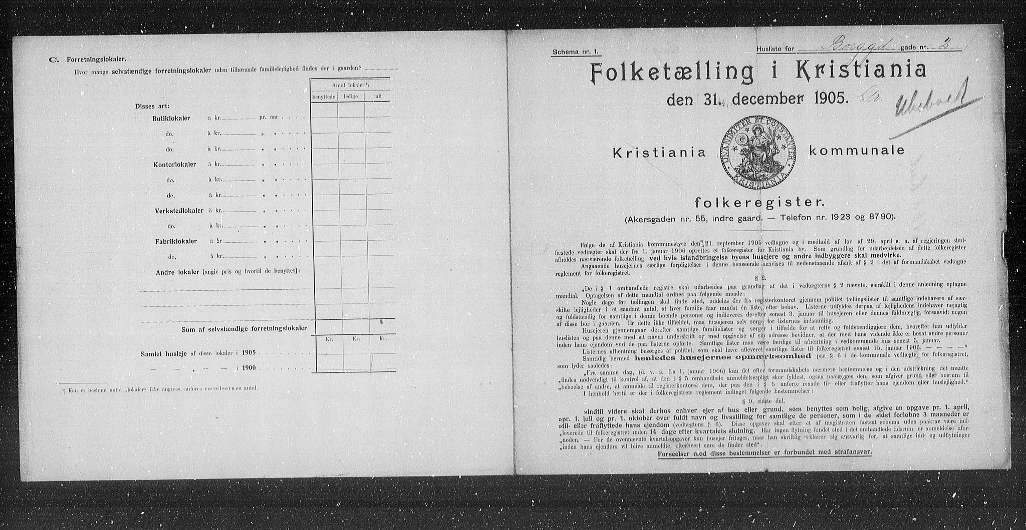 OBA, Kommunal folketelling 31.12.1905 for Kristiania kjøpstad, 1905, s. 3938