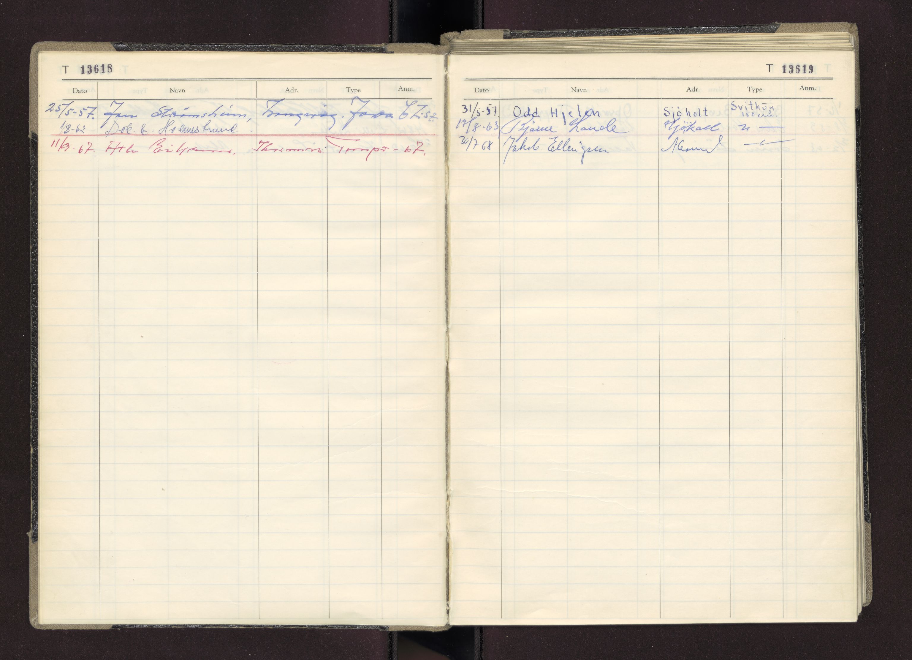 Møre og Romsdal vegkontor - Ålesund trafikkstasjon, AV/SAT-A-4099/F/Fc/L0011: Bilregister; T 13601 - T 13999, 1955-1970