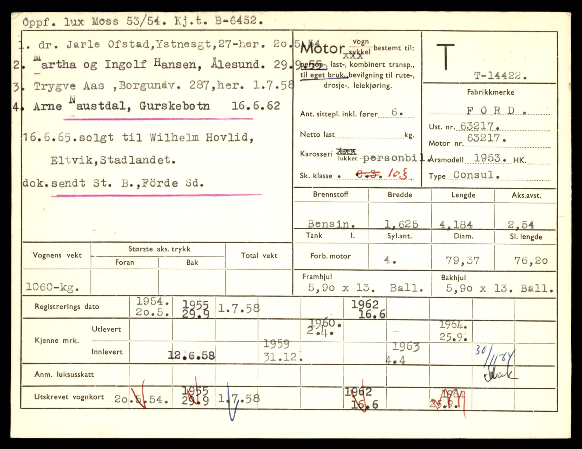 Møre og Romsdal vegkontor - Ålesund trafikkstasjon, AV/SAT-A-4099/F/Fe/L0045: Registreringskort for kjøretøy T 14320 - T 14444, 1927-1998, s. 2623