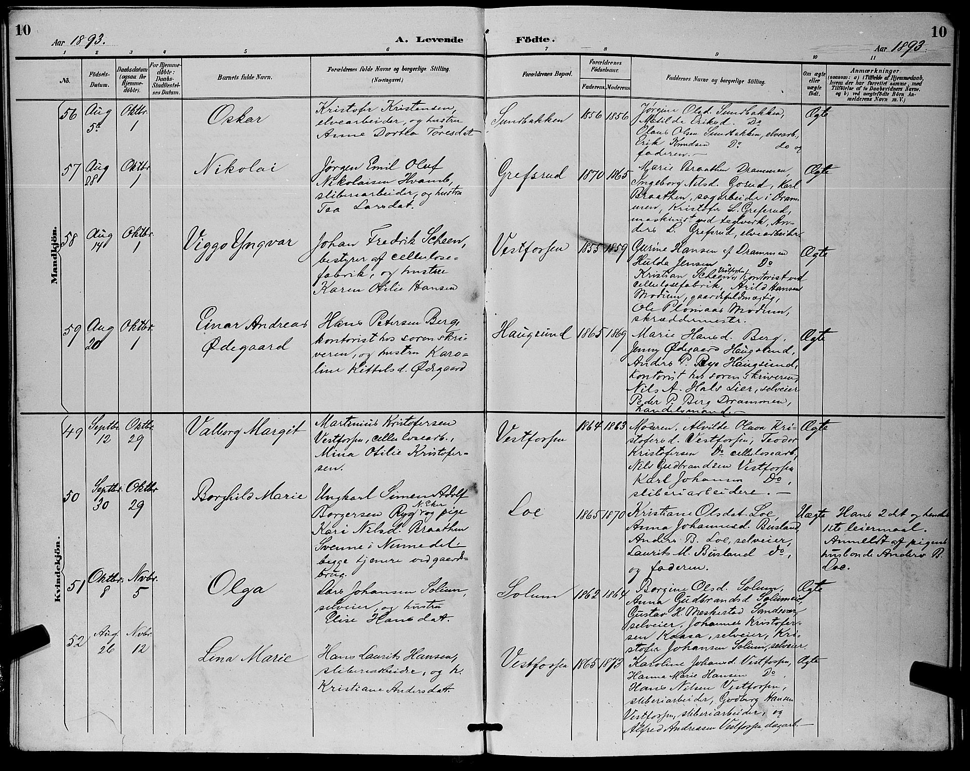 Eiker kirkebøker, AV/SAKO-A-4/G/Ga/L0007: Klokkerbok nr. I 7, 1893-1902, s. 10