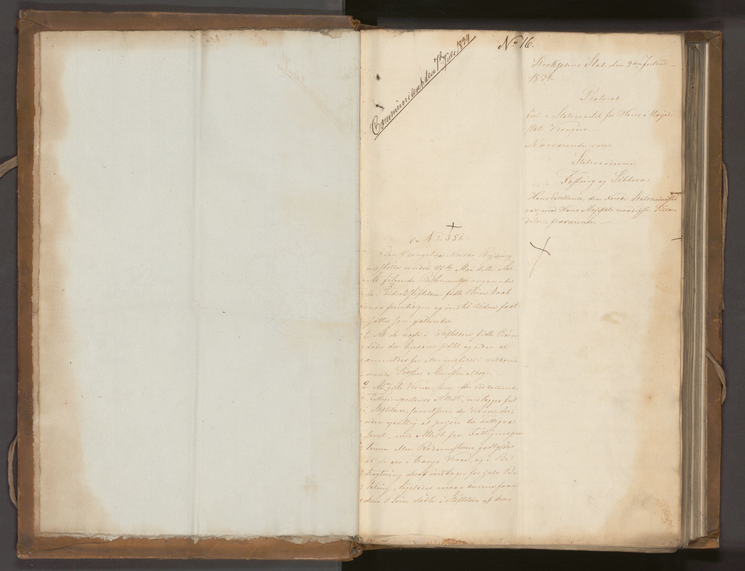 Statsrådssekretariatet, AV/RA-S-1001/A/Ab/L0039: Kgl. res. nr. 551-1179, 2. halvår, 1834