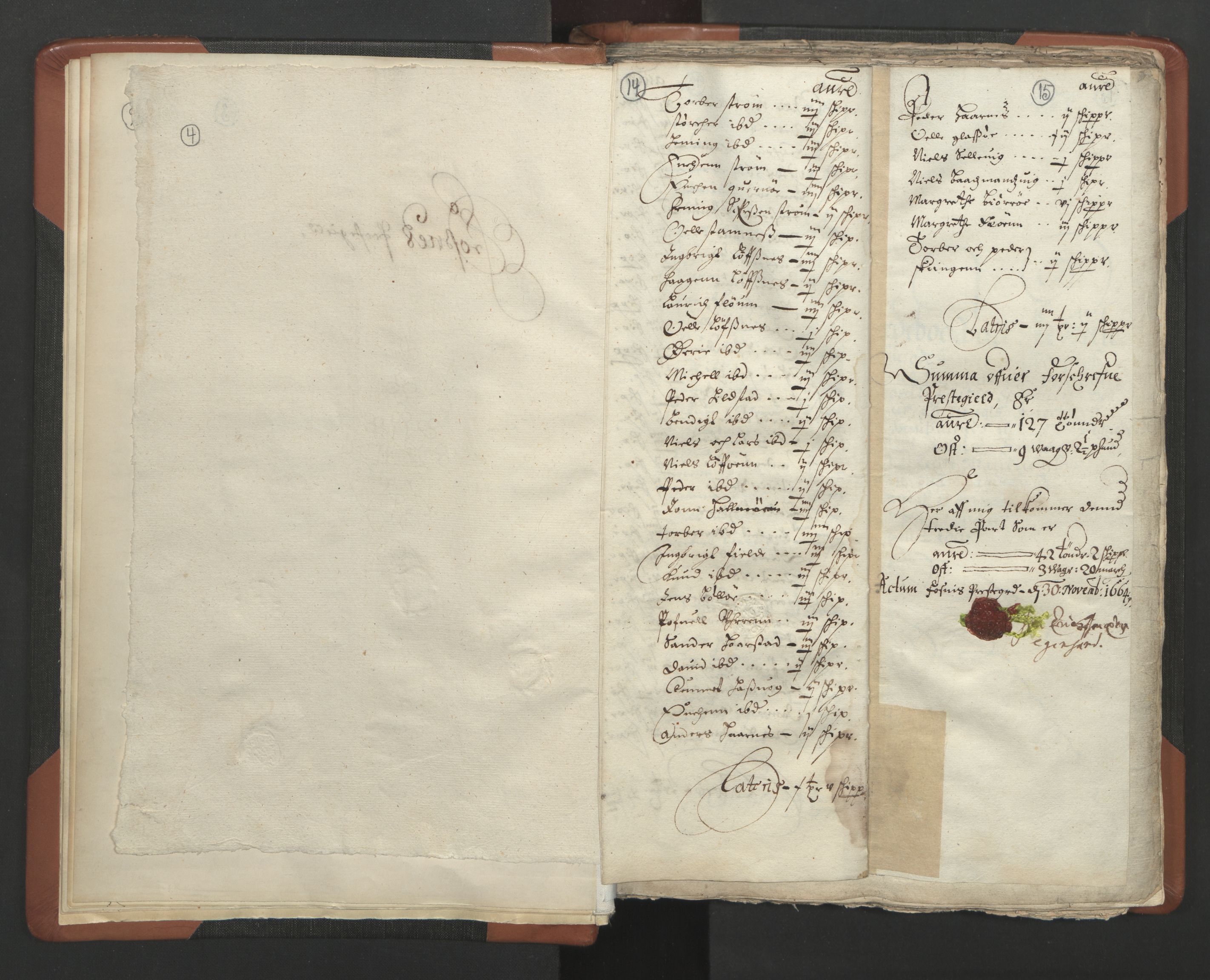 RA, Sogneprestenes manntall 1664-1666, nr. 34: Namdal prosti, 1664-1666, s. 14-15