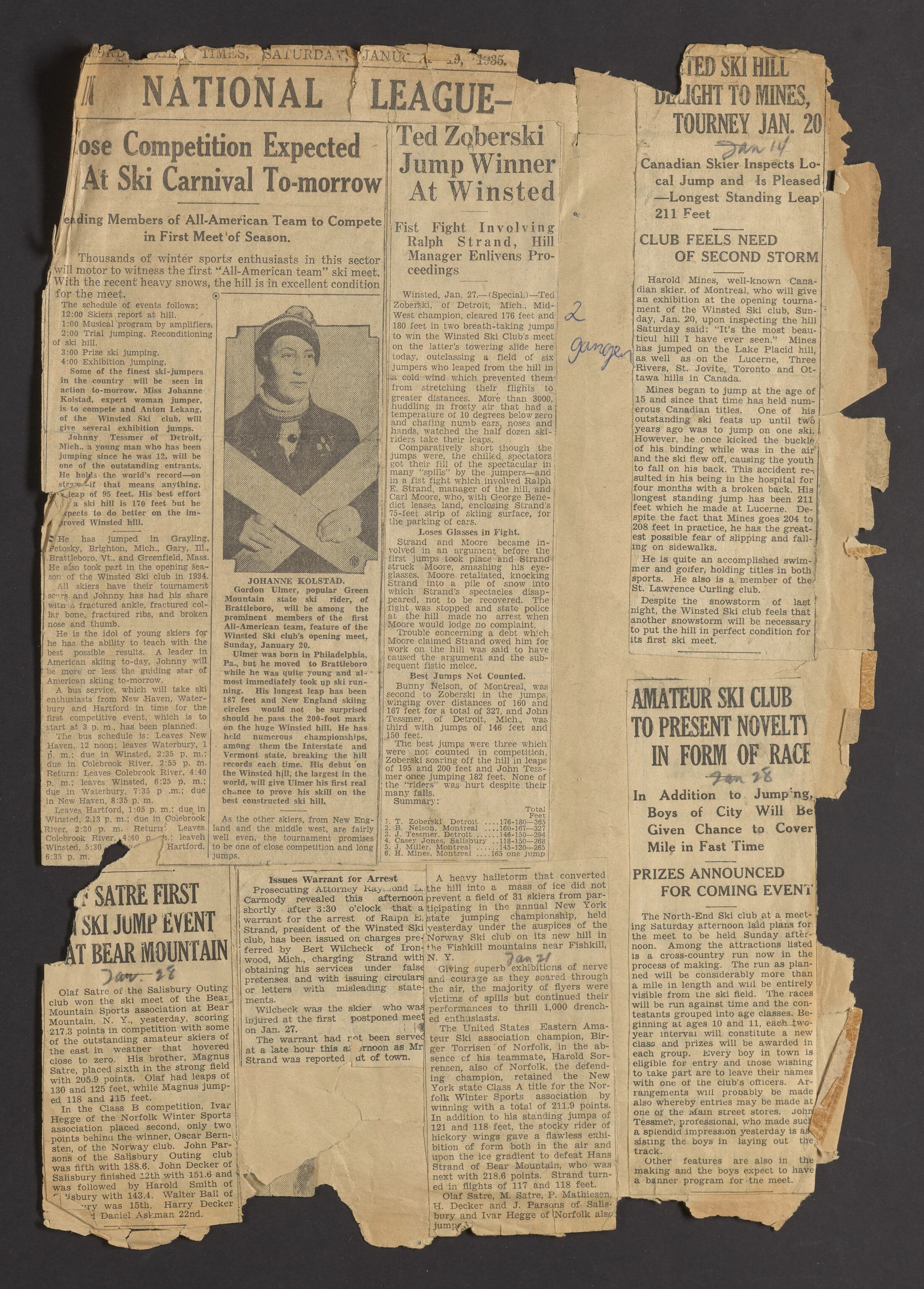  Kolstad, Johanne, RA/PA-2118/U/Ua/L0001: Tapetboka (Scrap Book) med løse blader og avisutklipp, 1911-1939