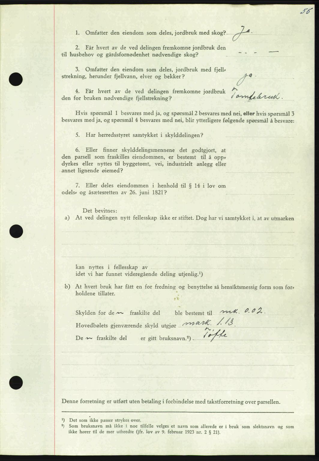 Nordmøre sorenskriveri, AV/SAT-A-4132/1/2/2Ca: Pantebok nr. A112, 1949-1949, Dagboknr: 2082/1949