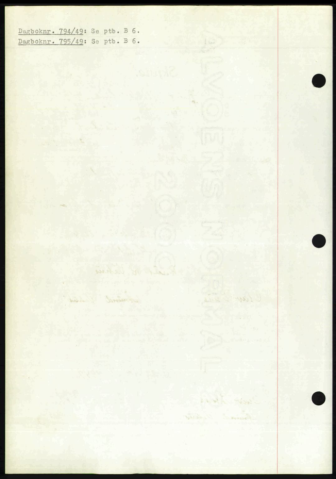 Nedenes sorenskriveri, AV/SAK-1221-0006/G/Gb/Gba/L0060: Pantebok nr. A12, 1948-1949, Dagboknr: 794/1949