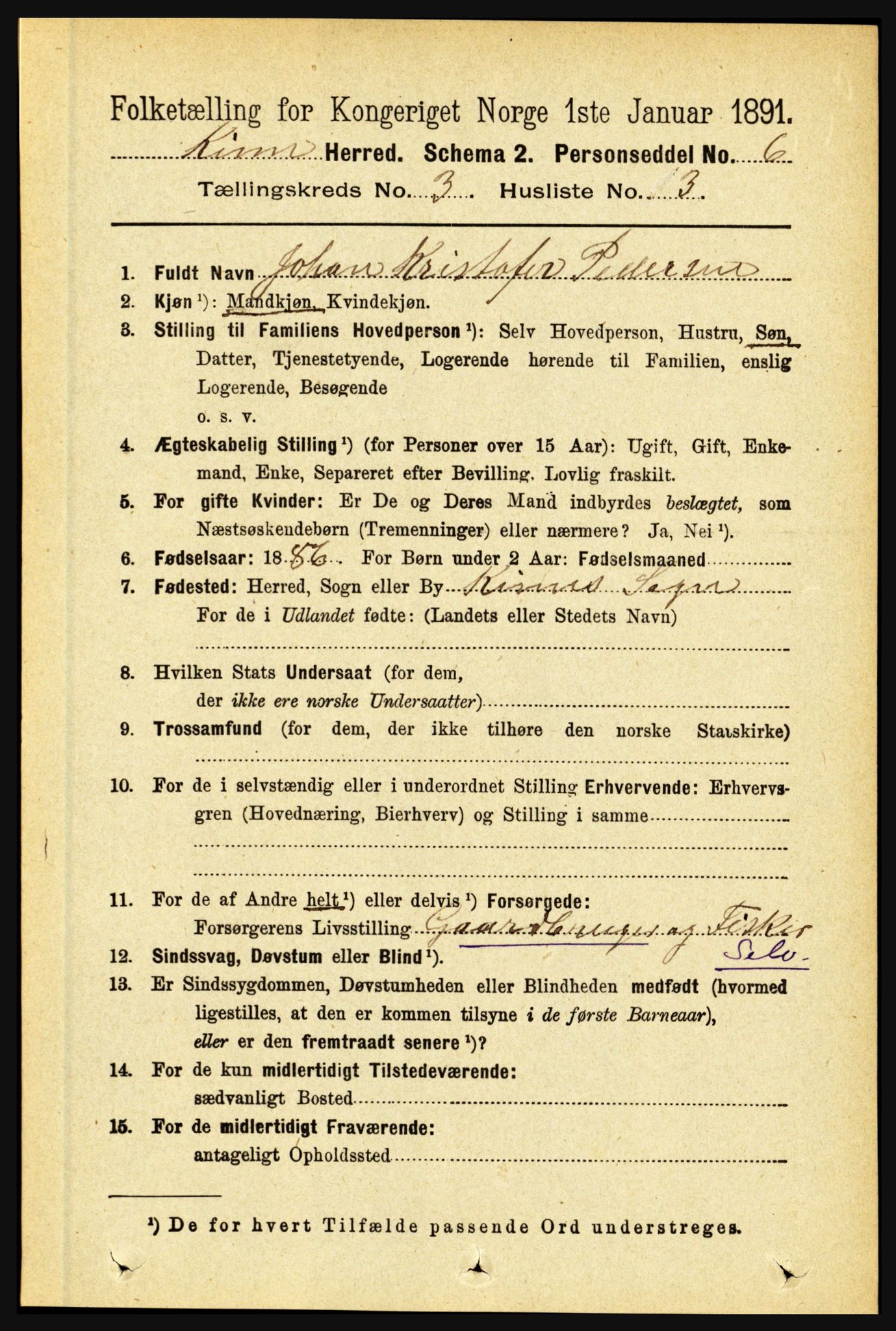 RA, Folketelling 1891 for 1437 Kinn herred, 1891, s. 961