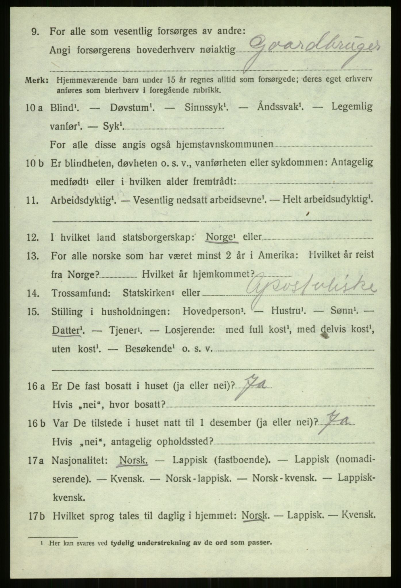 SATØ, Folketelling 1920 for 1933 Balsfjord herred, 1920, s. 3879