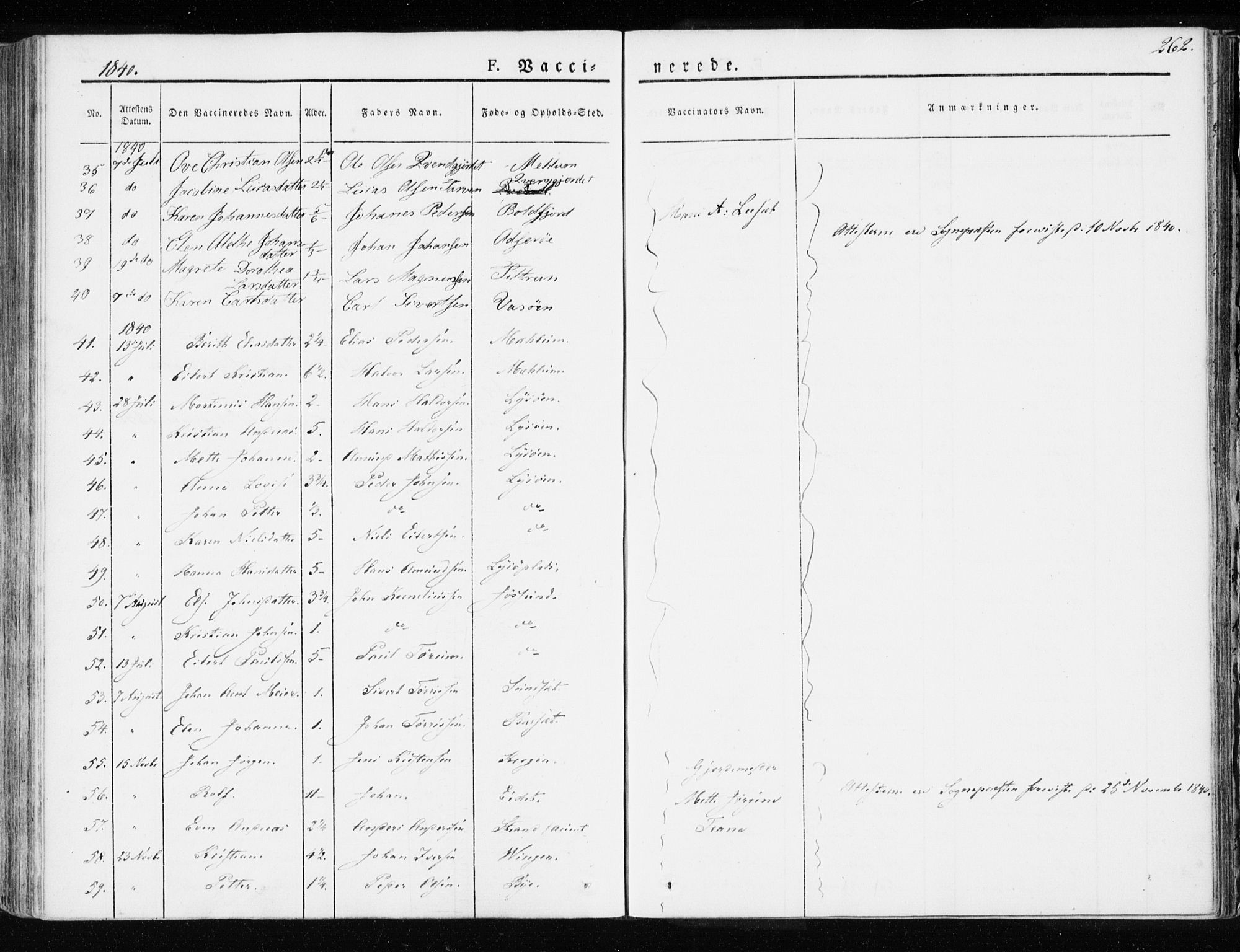 Ministerialprotokoller, klokkerbøker og fødselsregistre - Sør-Trøndelag, AV/SAT-A-1456/655/L0676: Ministerialbok nr. 655A05, 1830-1847, s. 262