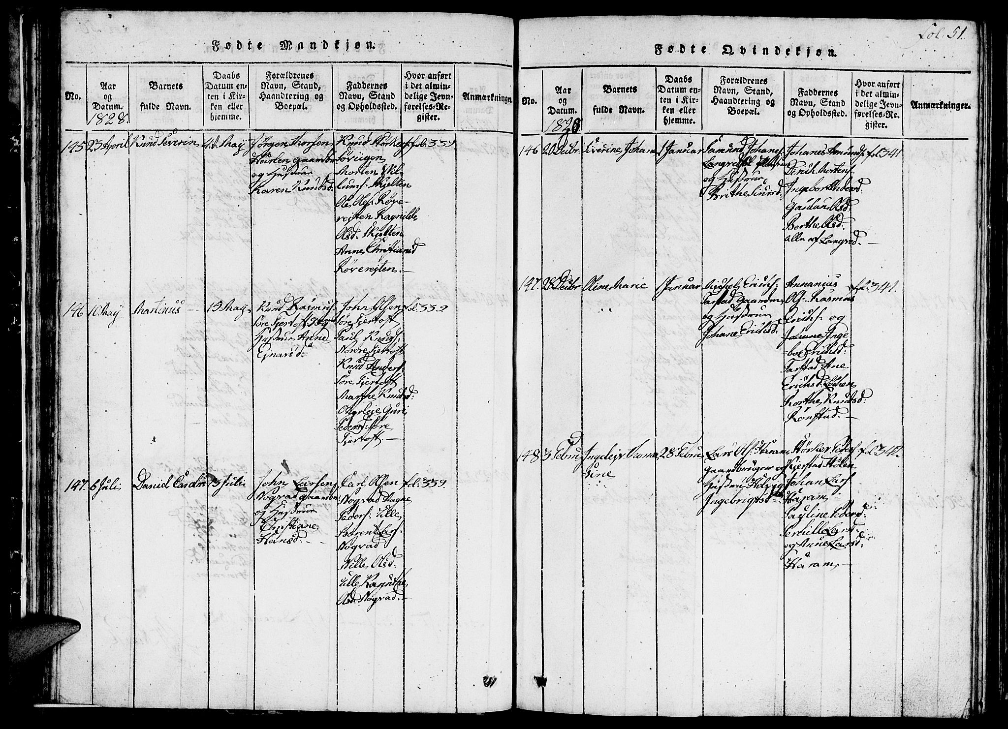 Ministerialprotokoller, klokkerbøker og fødselsregistre - Møre og Romsdal, AV/SAT-A-1454/536/L0506: Klokkerbok nr. 536C01, 1818-1859, s. 51