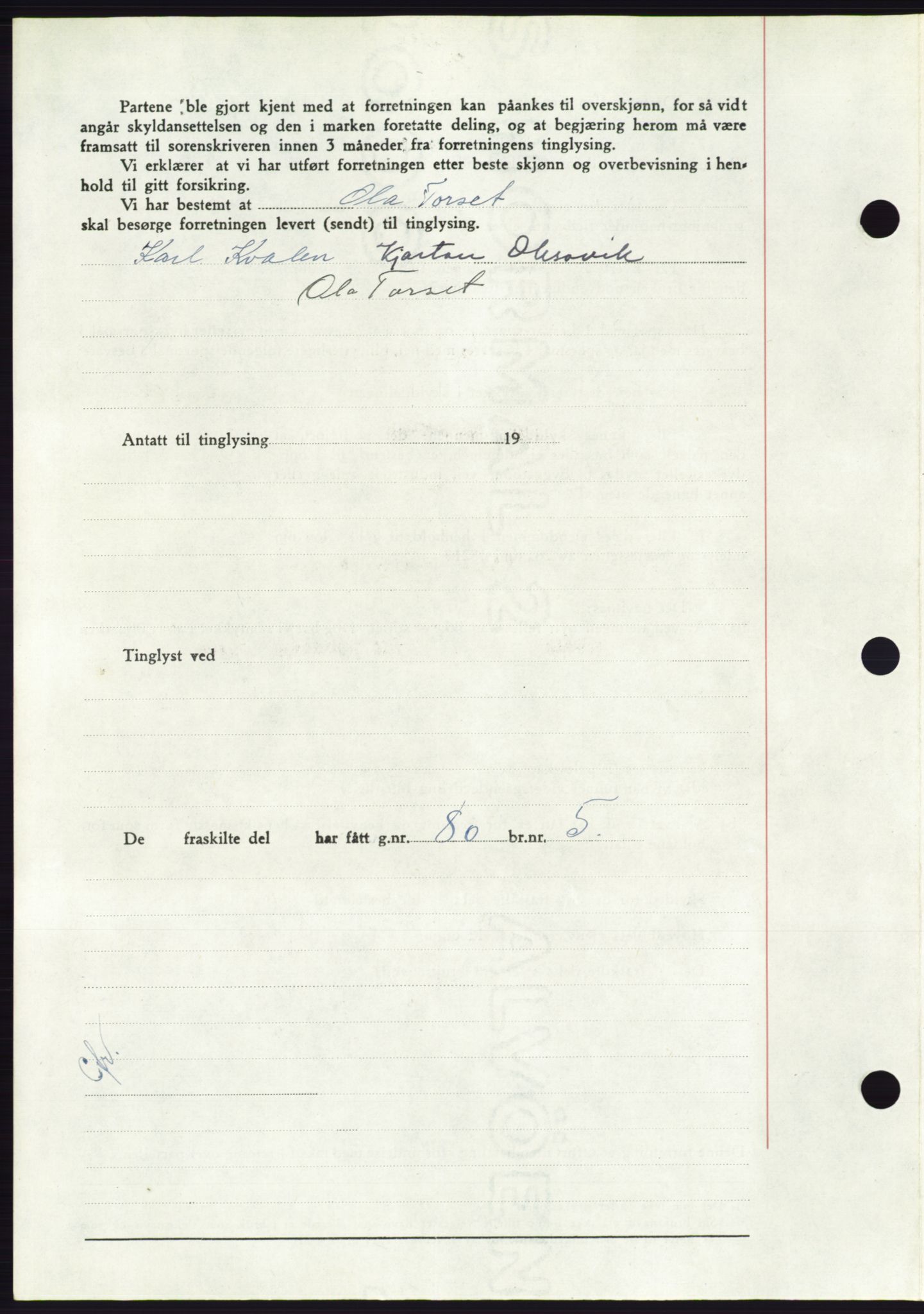 Søre Sunnmøre sorenskriveri, AV/SAT-A-4122/1/2/2C/L0085: Pantebok nr. 11A, 1949-1949, Dagboknr: 2021/1949