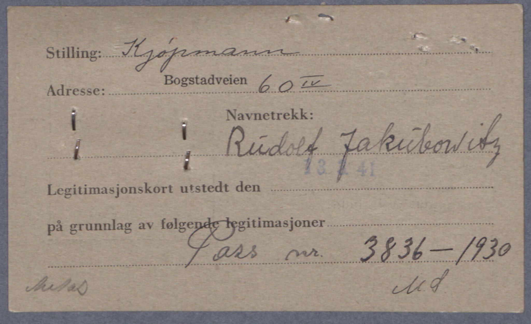 Sosialdepartementet, Våre Falne, RA/S-1708/E/Ee/L0021A: Fotografier av jøder på legitimasjonskort (1941-42), 1941-1942, s. 184