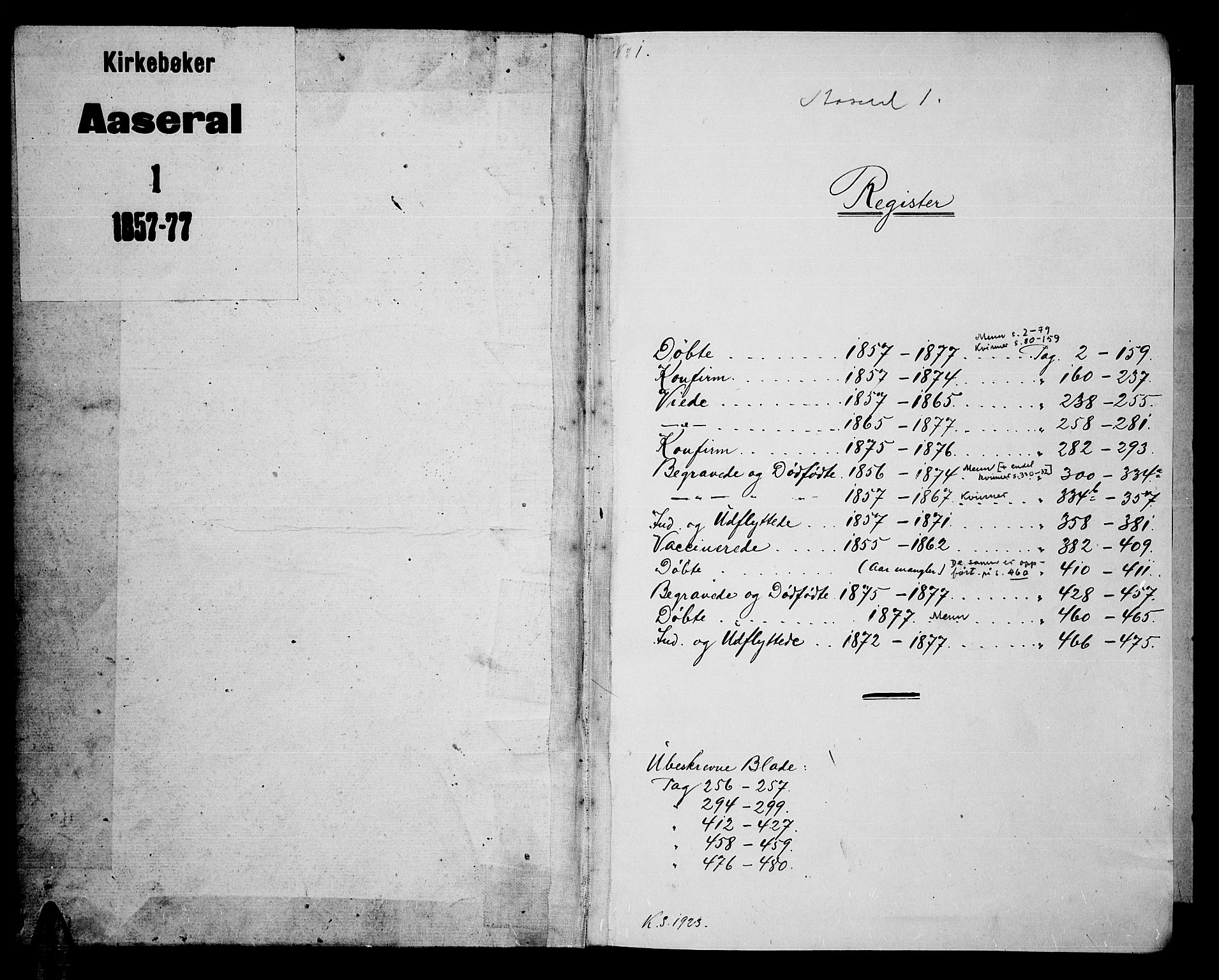 Åseral sokneprestkontor, SAK/1111-0051/F/Fb/L0001: Klokkerbok nr. B 1, 1856-1877
