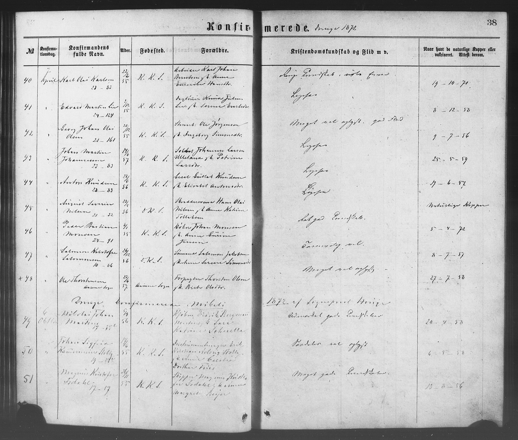 Korskirken sokneprestembete, AV/SAB-A-76101/H/Haa/L0028: Ministerialbok nr. C 4, 1868-1879, s. 38