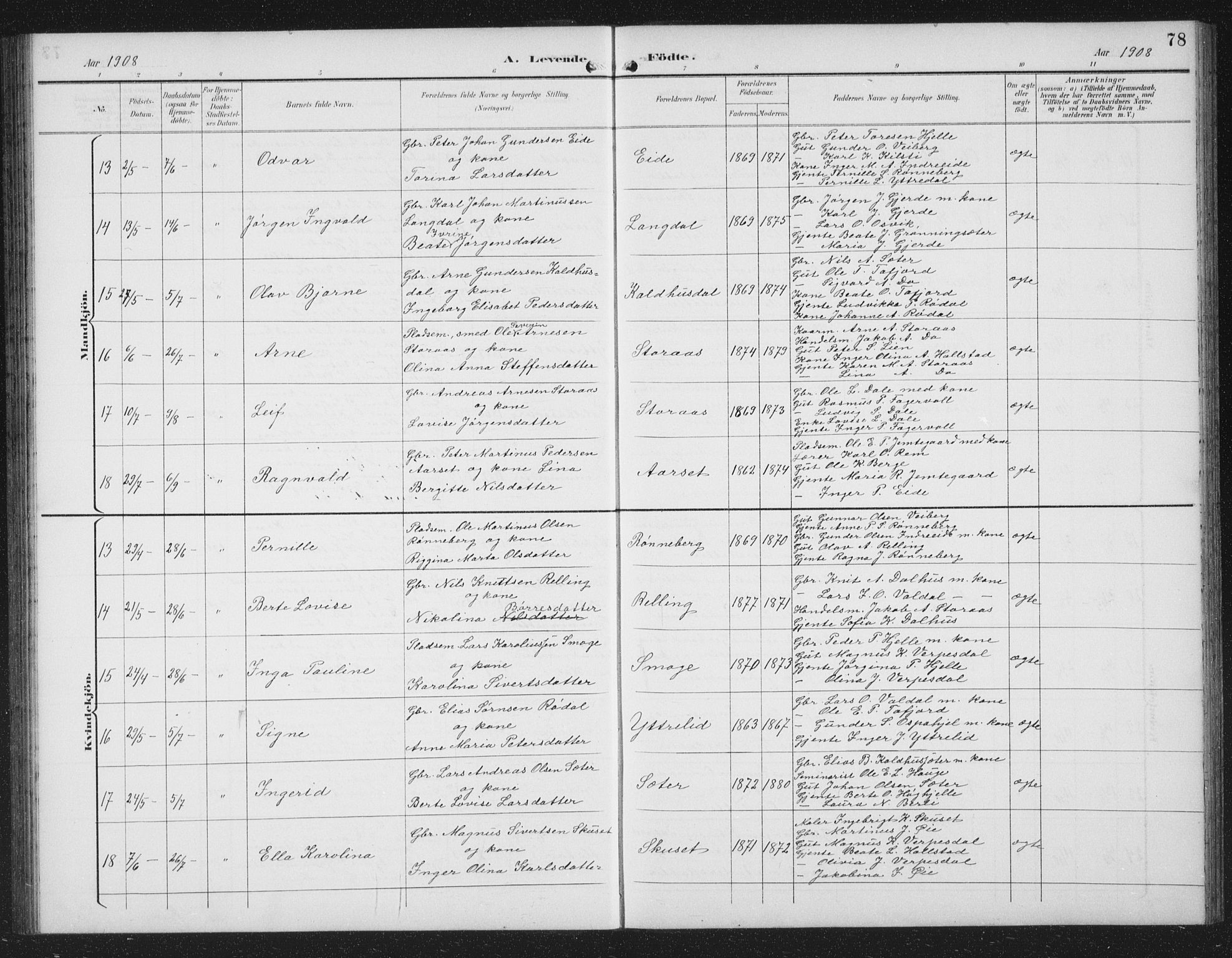 Ministerialprotokoller, klokkerbøker og fødselsregistre - Møre og Romsdal, SAT/A-1454/519/L0264: Klokkerbok nr. 519C05, 1892-1910, s. 78