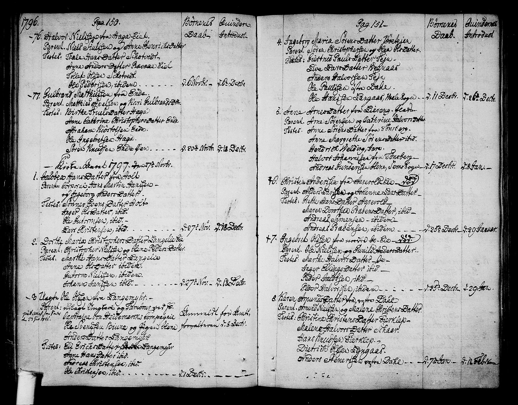 Ramnes kirkebøker, SAKO/A-314/F/Fa/L0003: Ministerialbok nr. I 3, 1790-1813, s. 150-151