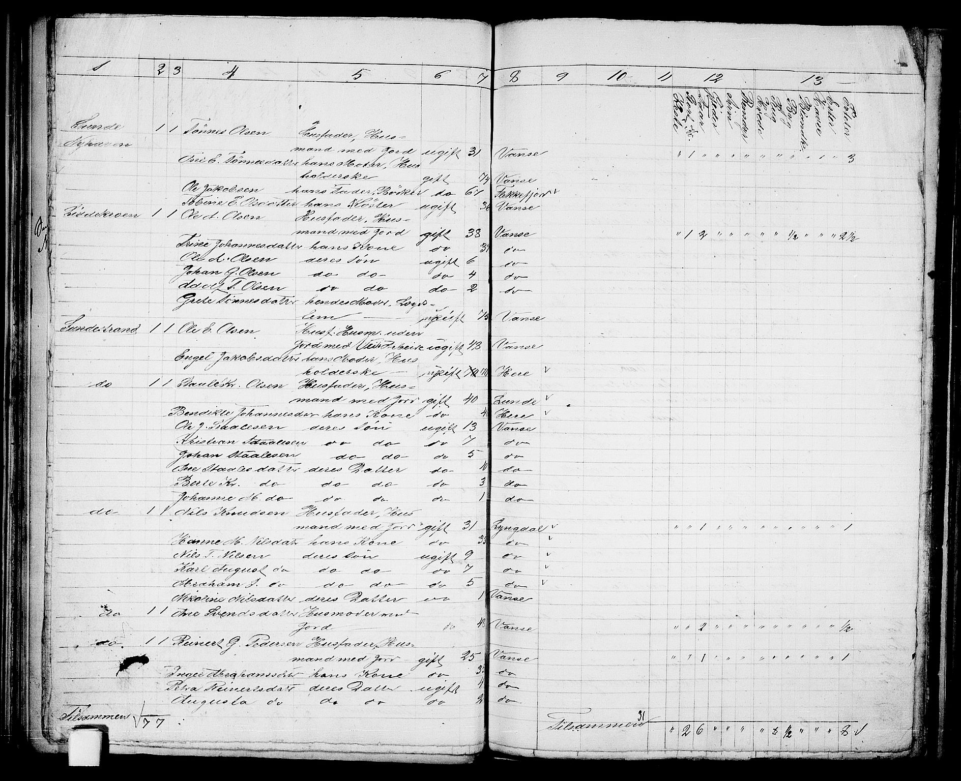 RA, Folketelling 1865 for 1041L Vanse prestegjeld, Vanse sokn og Farsund landsokn, 1865, s. 47