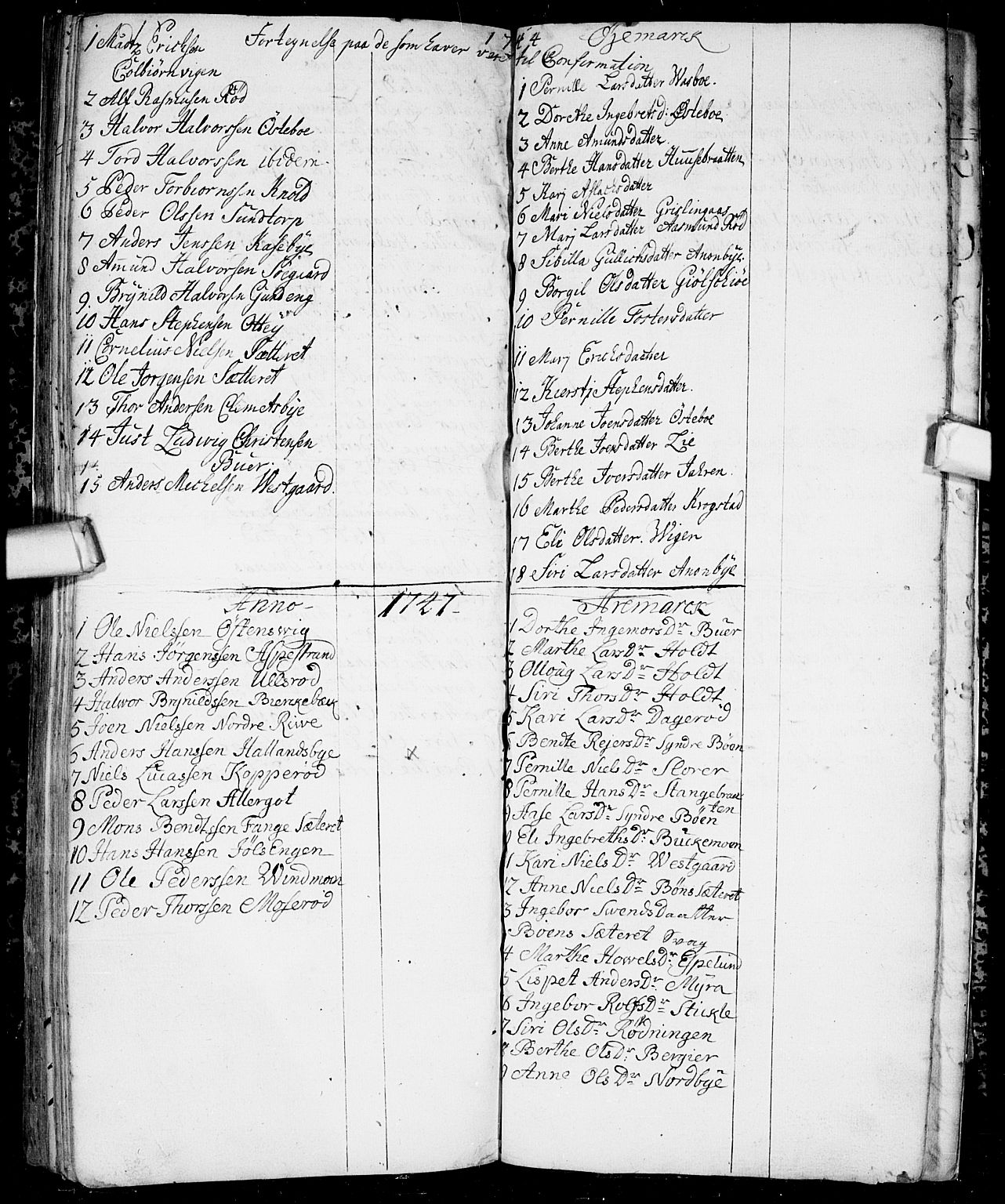Aremark prestekontor Kirkebøker, AV/SAO-A-10899/F/Fb/L0001: Ministerialbok nr.  II 1, 1738-1745