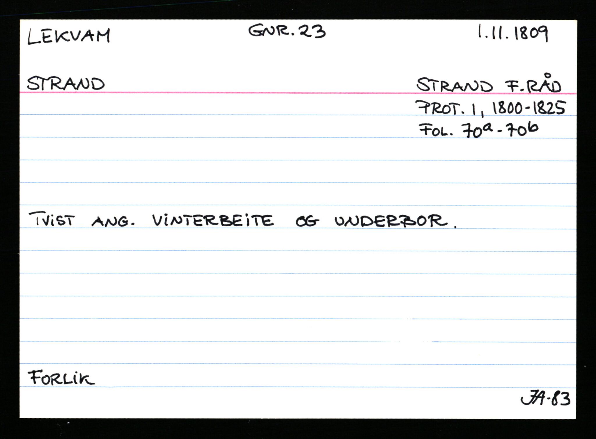 Statsarkivet i Stavanger, AV/SAST-A-101971/03/Y/Ym/L0035: Åstedskort sortert etter gårdsnavn: Leiranger - Lindanger, 1600-1950, s. 57