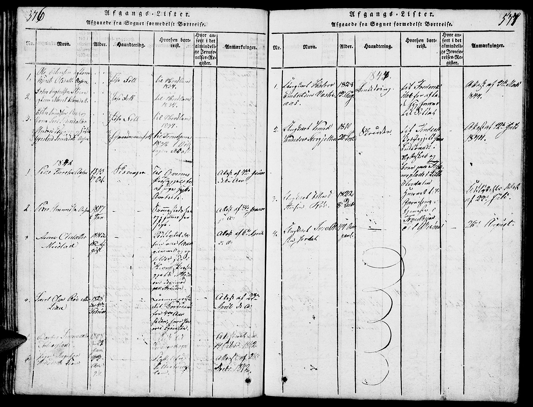 Tolga prestekontor, AV/SAH-PREST-062/L/L0003: Klokkerbok nr. 3, 1815-1862, s. 576-577