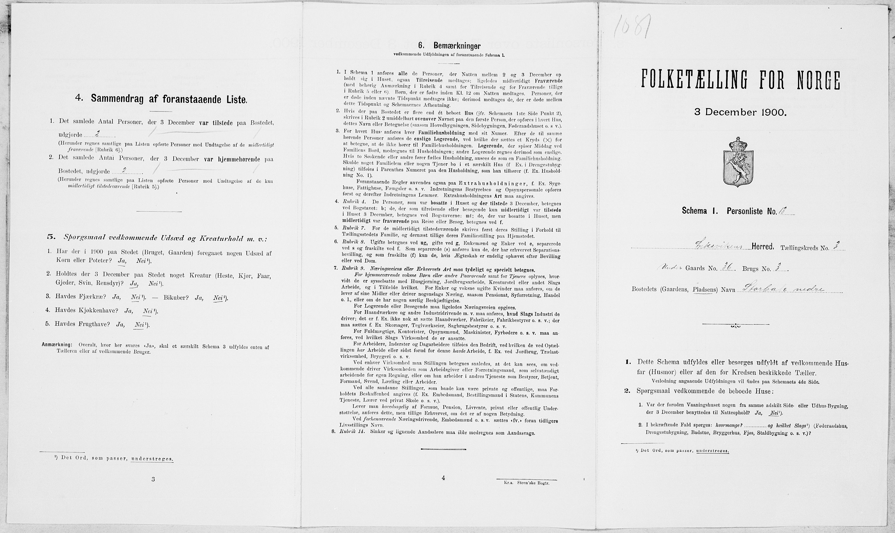 SAT, Folketelling 1900 for 1718 Leksvik herred, 1900, s. 366