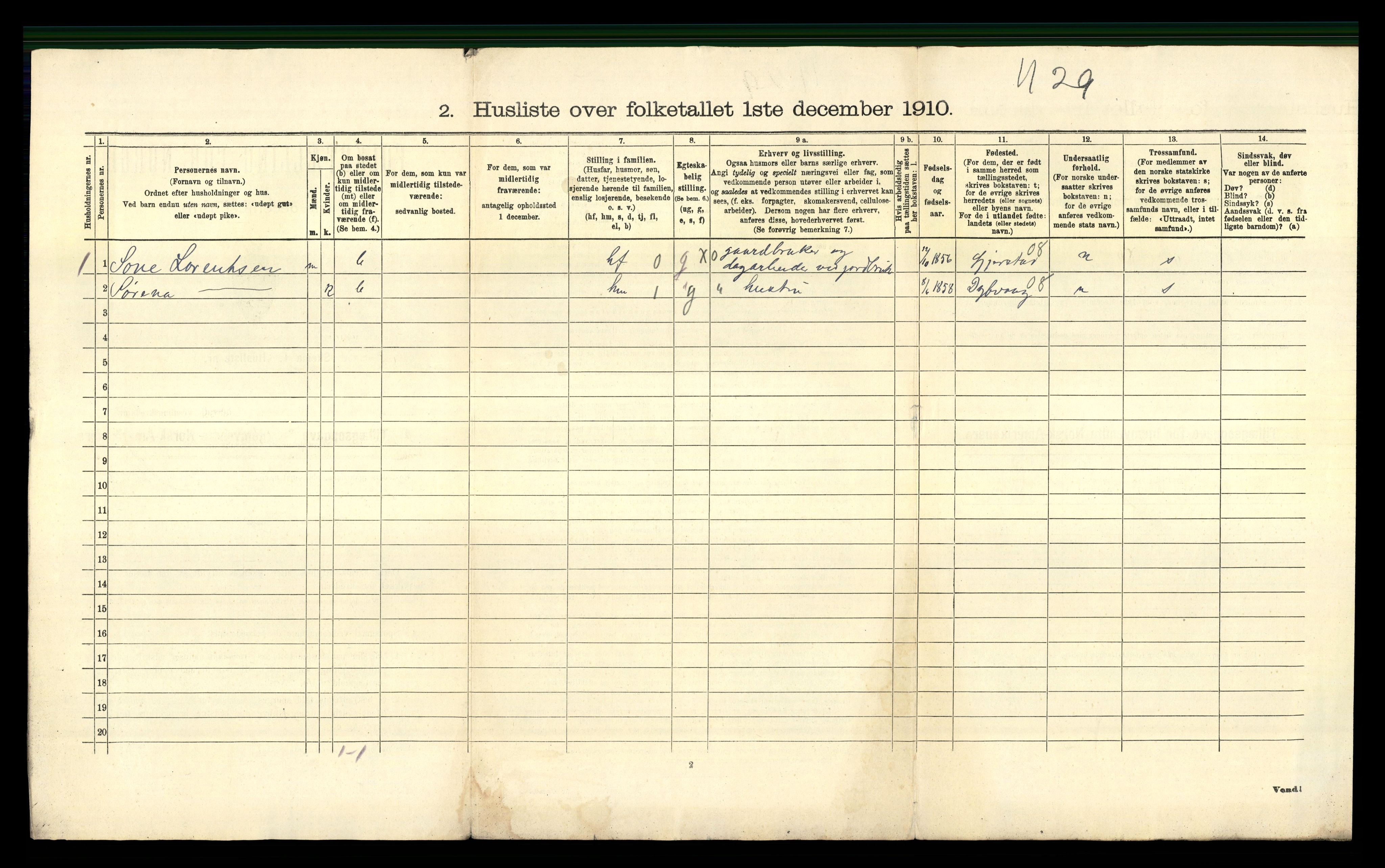 RA, Folketelling 1910 for 0914 Holt herred, 1910, s. 181