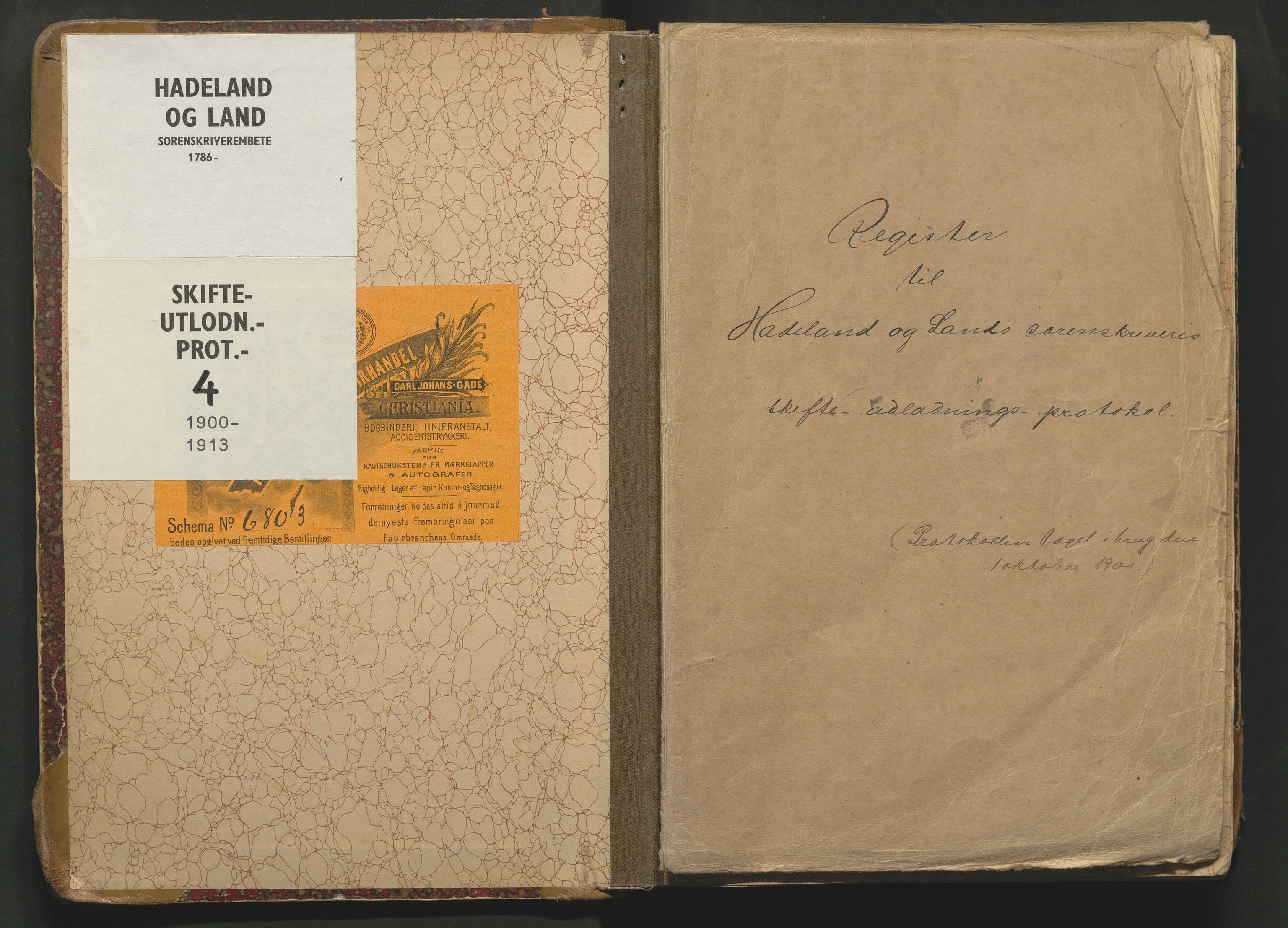 Hadeland og Land tingrett, SAH/TING-010/J/Jd/L0004: Skifteutlodningsprotokoll, 1900-1913