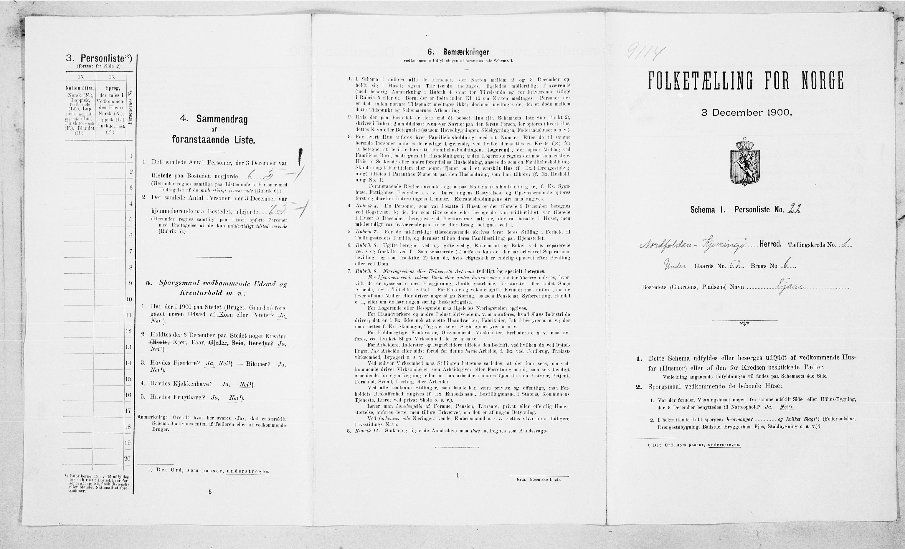 SAT, Folketelling 1900 for 1846 Nordfold-Kjerringøy herred, 1900, s. 60