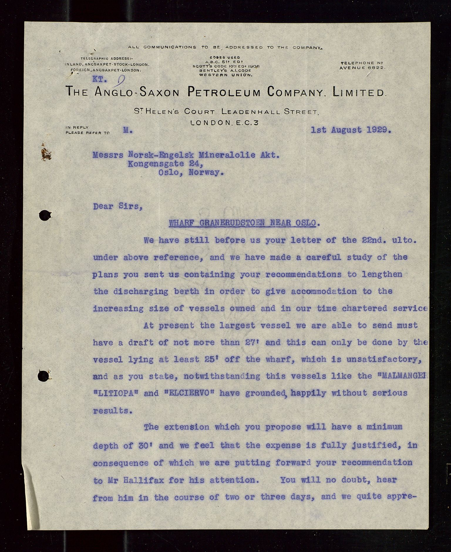 Pa 1521 - A/S Norske Shell, AV/SAST-A-101915/E/Ea/Eaa/L0016: Sjefskorrespondanse, 1929, s. 326