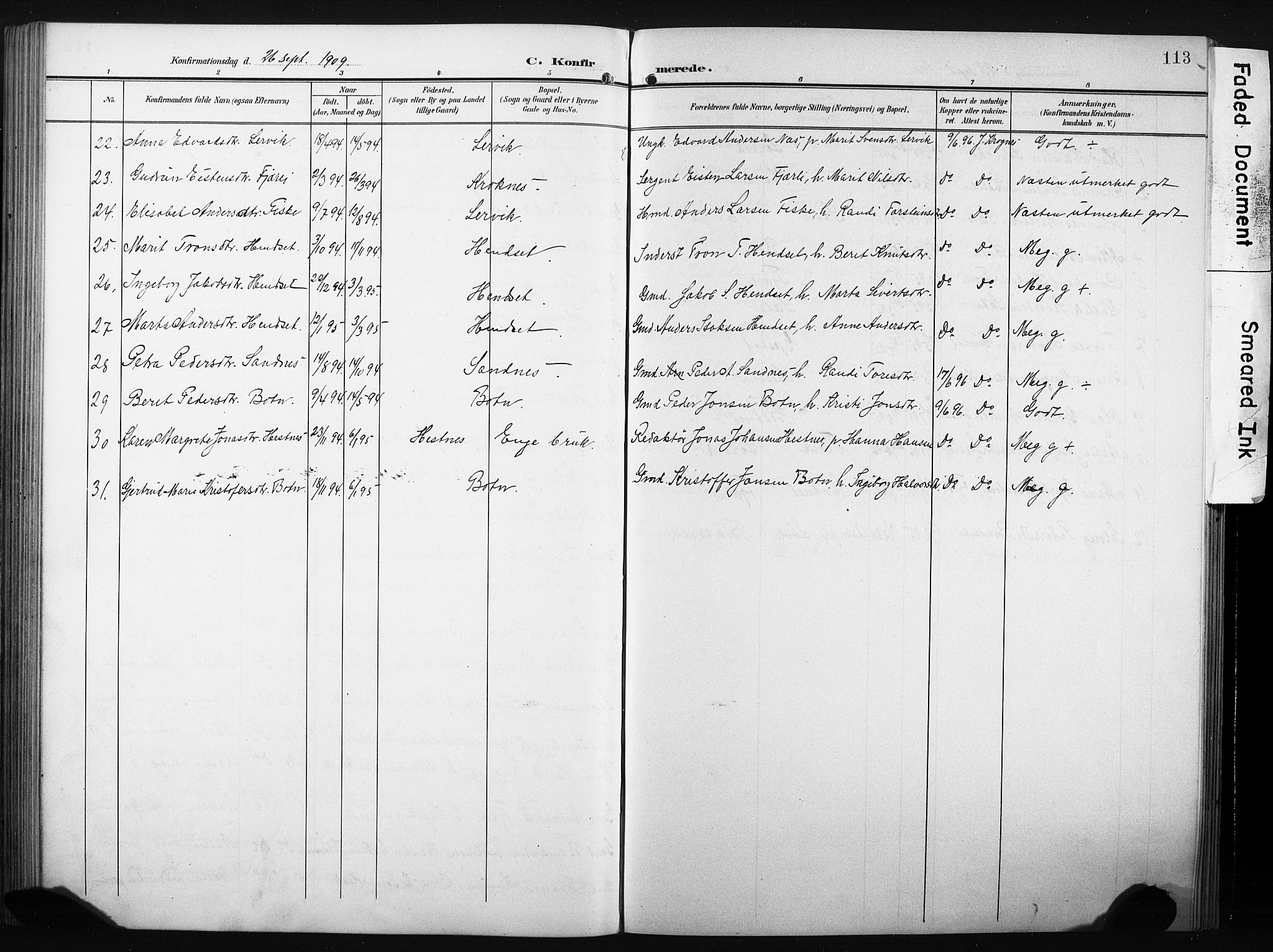 Ministerialprotokoller, klokkerbøker og fødselsregistre - Møre og Romsdal, AV/SAT-A-1454/580/L0927: Klokkerbok nr. 580C02, 1904-1932, s. 113