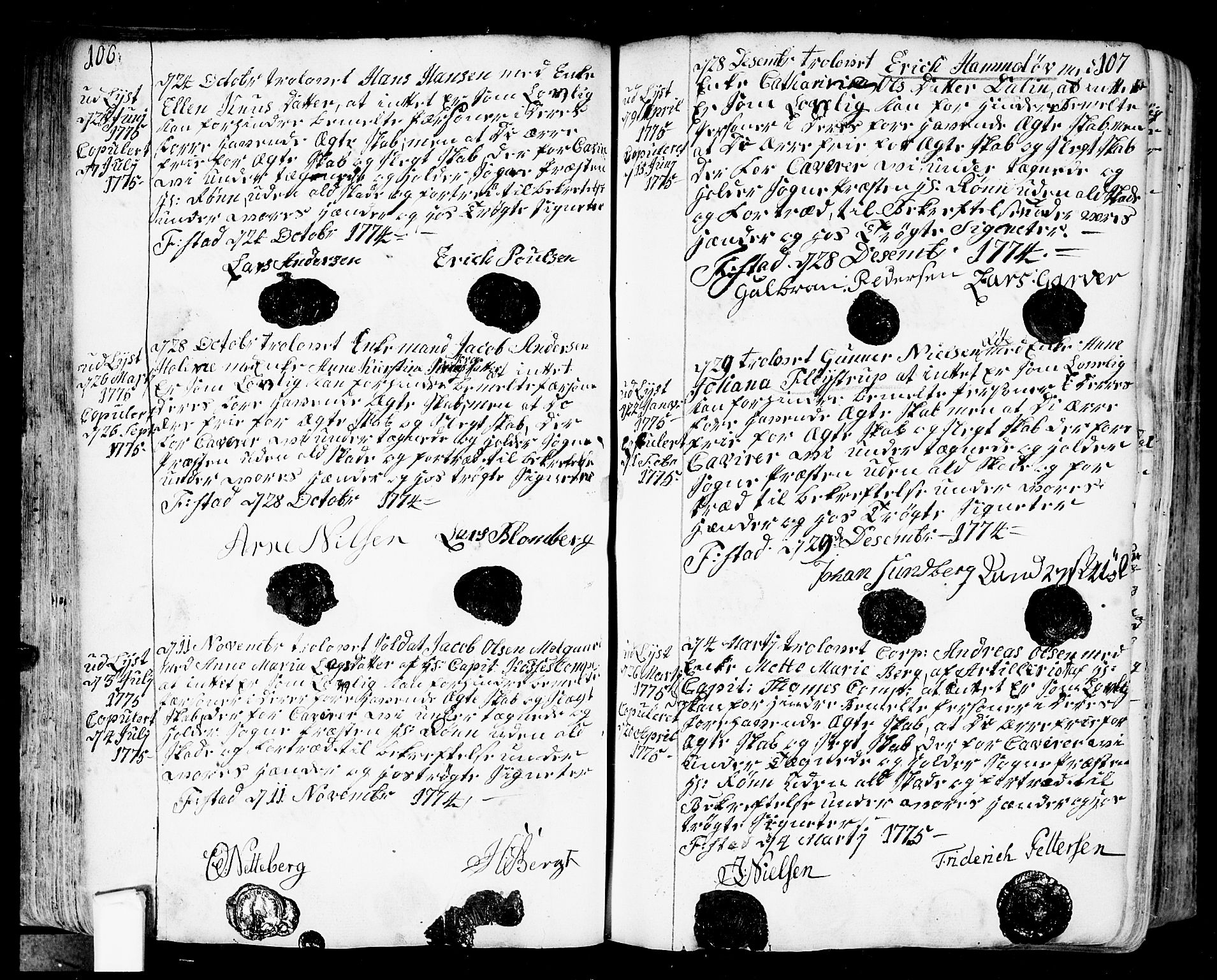 Fredrikstad prestekontor Kirkebøker, AV/SAO-A-11082/F/Fa/L0002: Ministerialbok nr. 2, 1750-1804, s. 106-107
