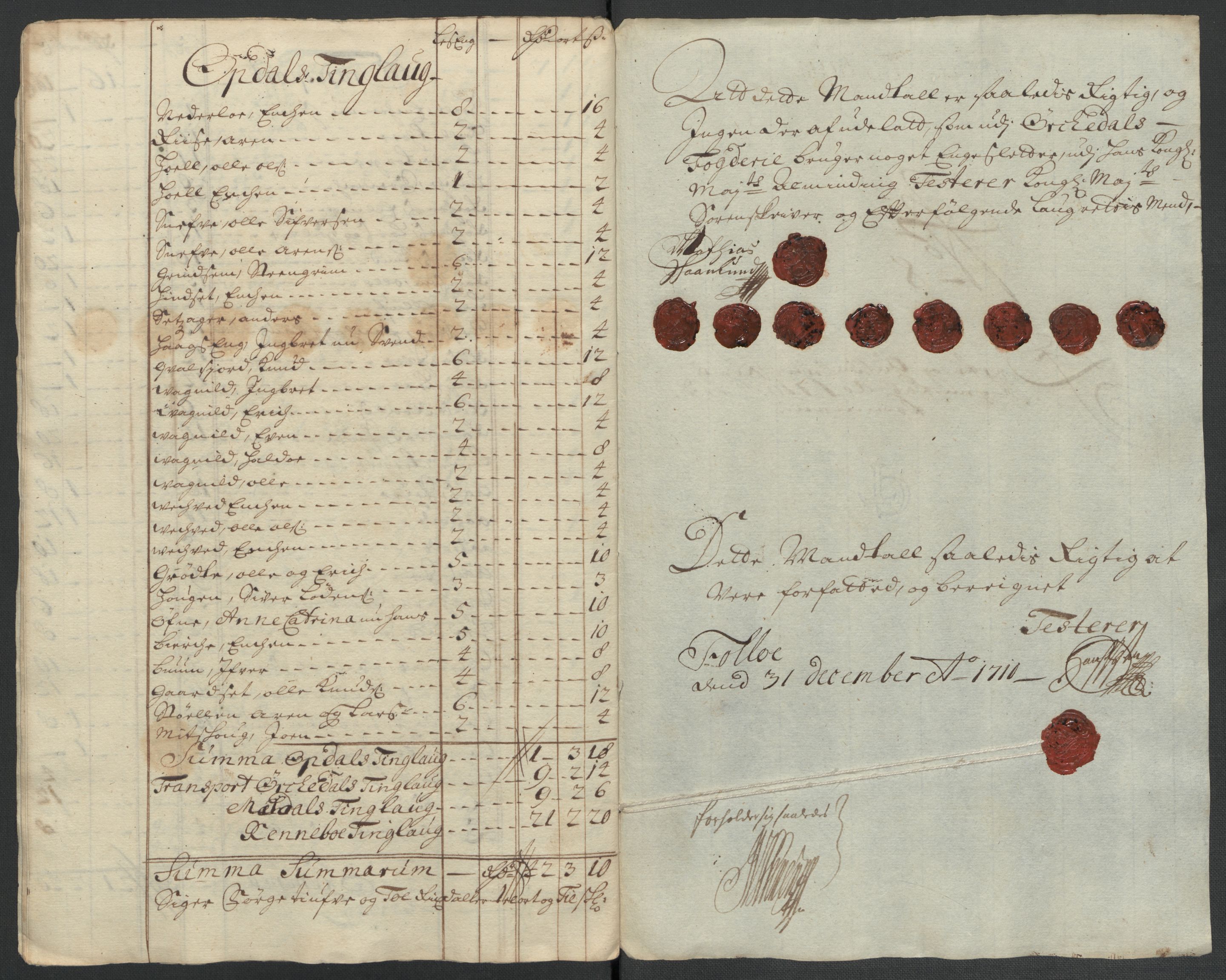 Rentekammeret inntil 1814, Reviderte regnskaper, Fogderegnskap, RA/EA-4092/R60/L3960: Fogderegnskap Orkdal og Gauldal, 1710, s. 149