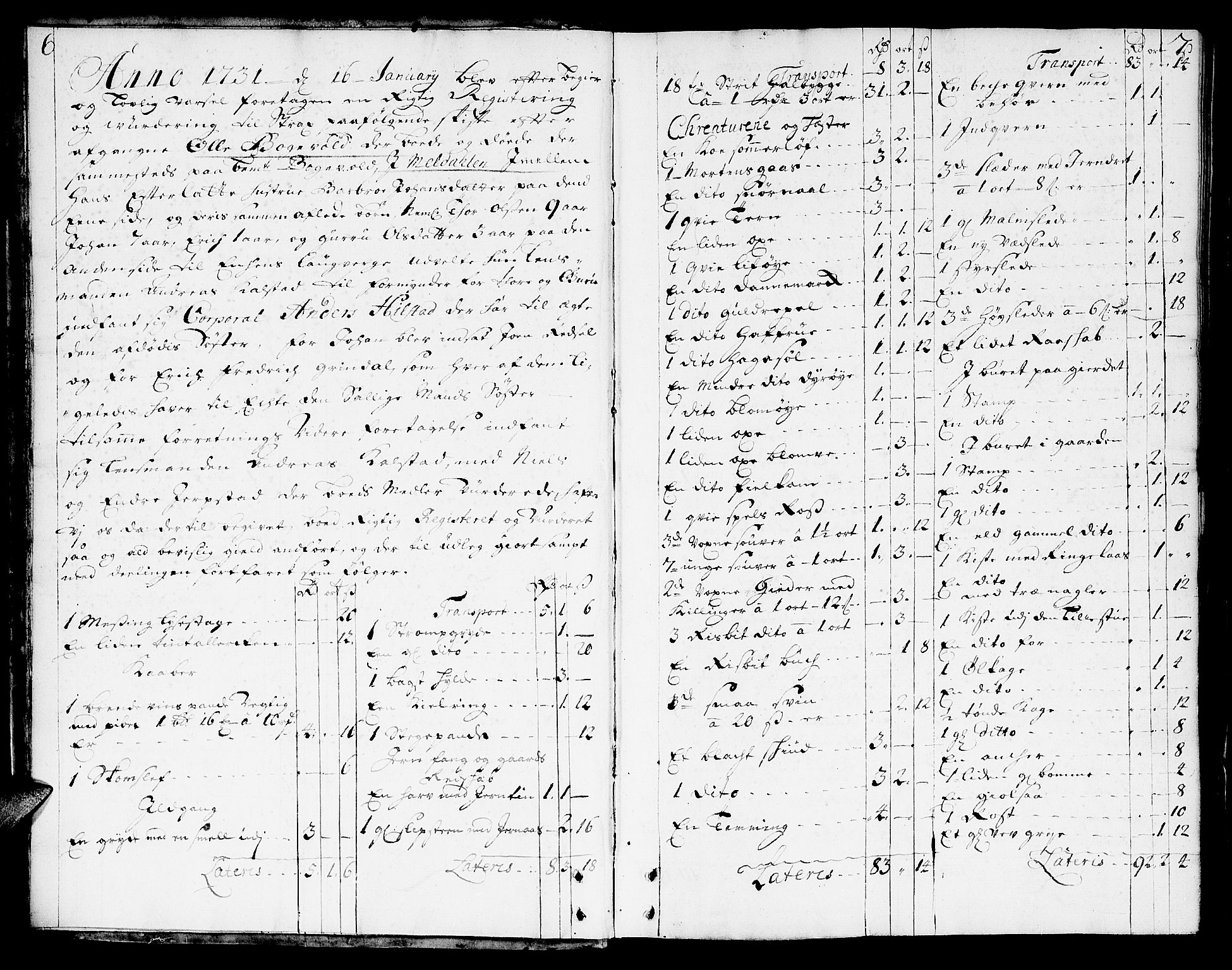 Orkdal sorenskriveri, SAT/A-4169/1/3/3Aa/L0003: Skifteprotokoller, 1731-1735, s. 6-7